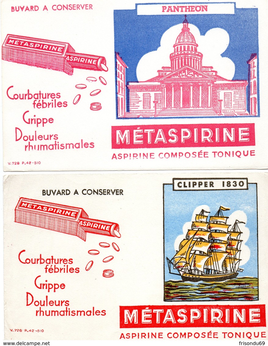 Lot De Buvard Métaspirine . - Produits Pharmaceutiques