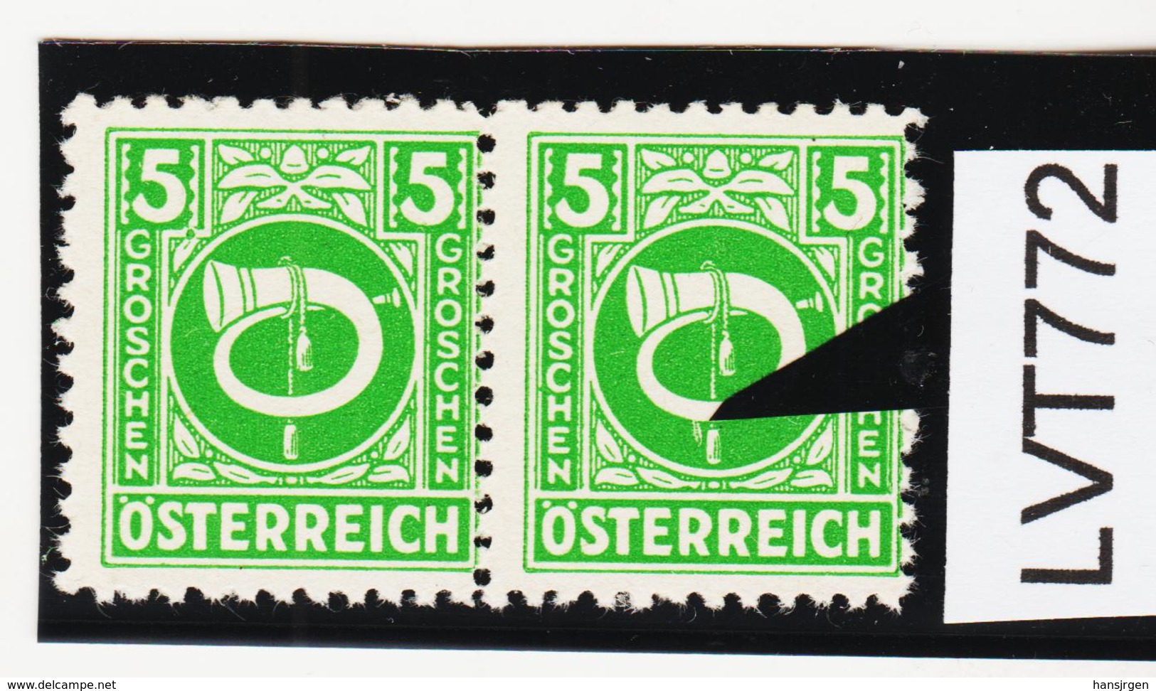 LVT772 ÖSTERREICH 1945 Michl 724 PLATTENFEHLER "FARBFLECK" Mit VERGLEICHSTÜCK SIEHE ABBILDUNG - Variétés & Curiosités