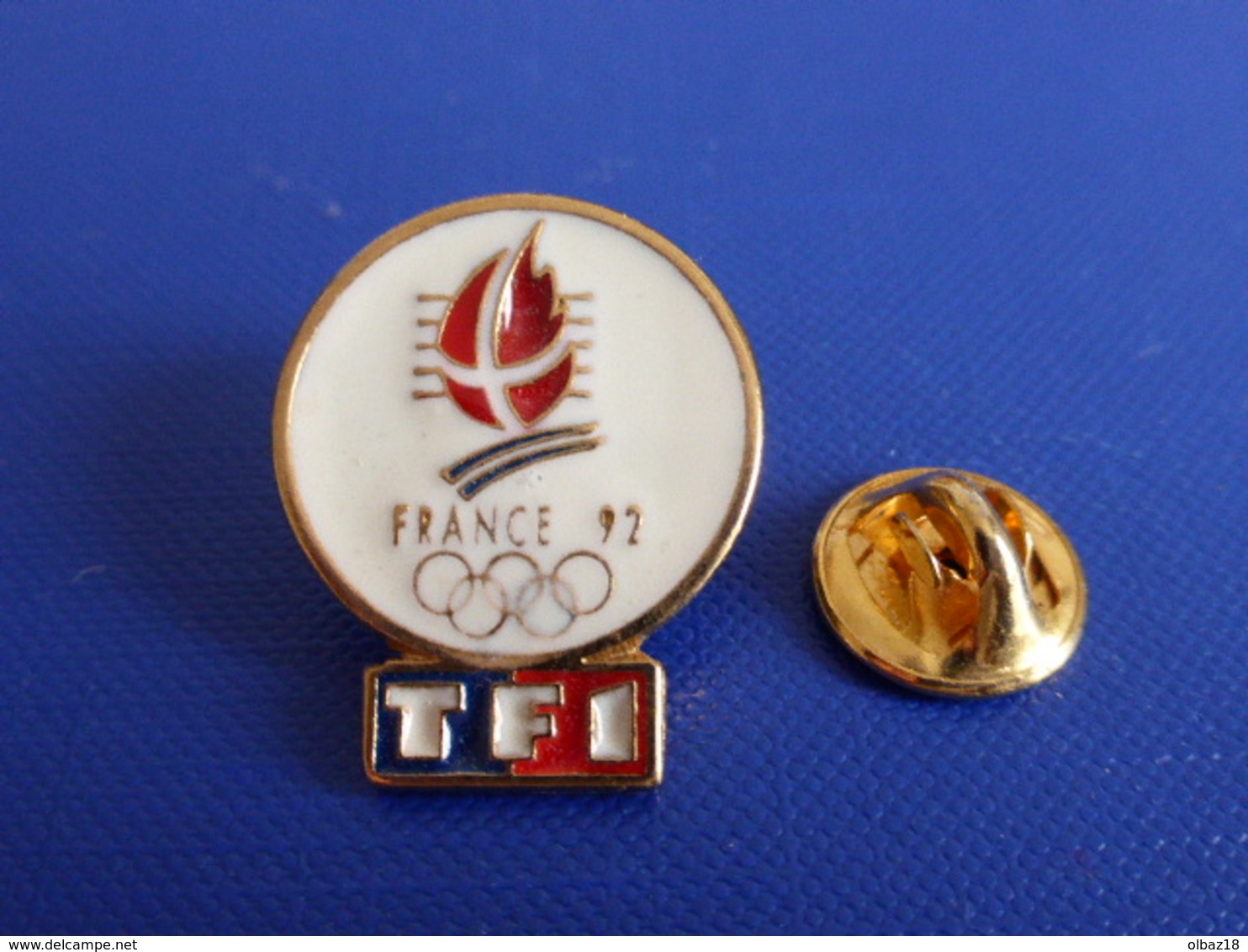 Pin's Jeux Olympiques Albertville 1992 - JO D'hiver France 92 - TF1 - Média Télévision (PH60) - Olympic Games