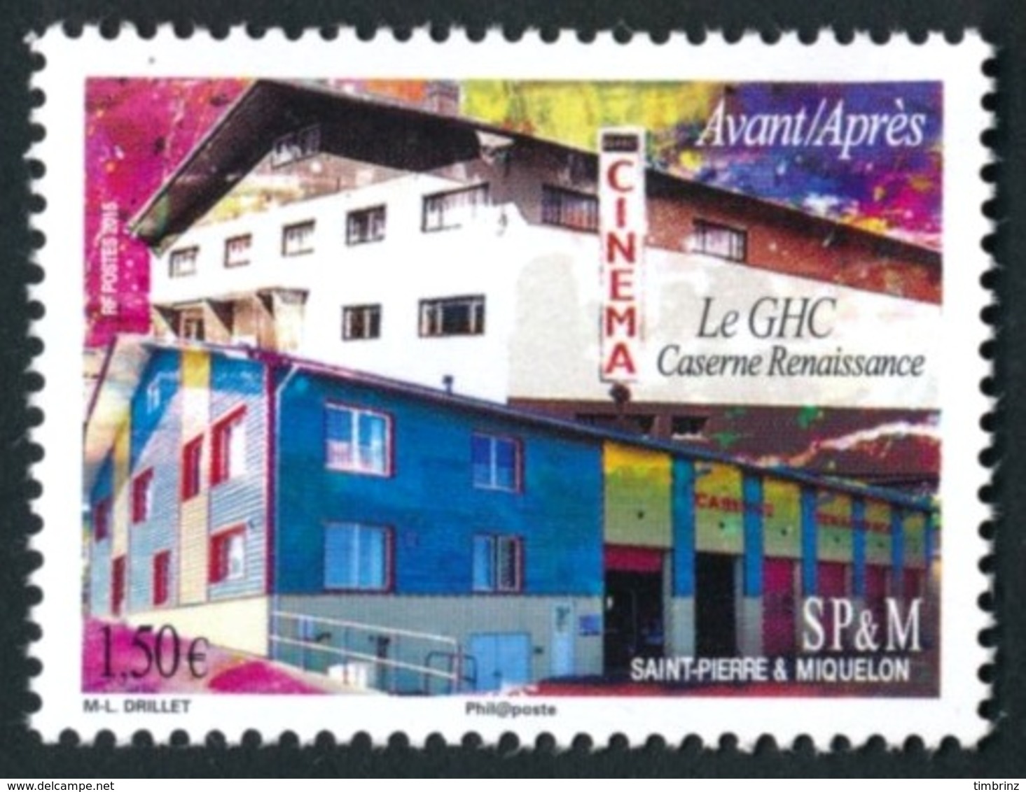 ST-PIERRE ET MIQUELON 2015 - Yv. 1132 **  - Architecture. GHC/Caserne Renaissance (avant-après)  ..Réf.SPM11500 - Unused Stamps