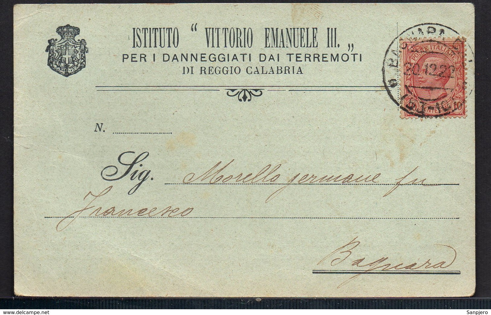 ITALY ITALIA ITALIEN 1922. POSTCARD CARTOLINA POSTALE, BAGNARA CALABRA - Altri & Non Classificati