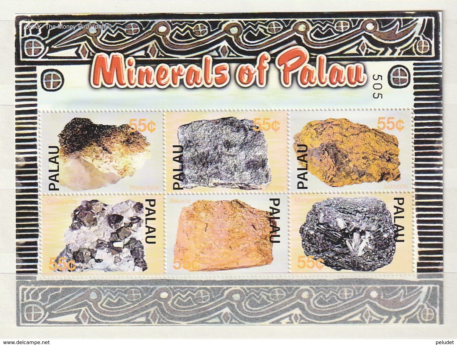 Palau 2004 Minerals 6v M/s ** Michel: 2304/09 - Palau