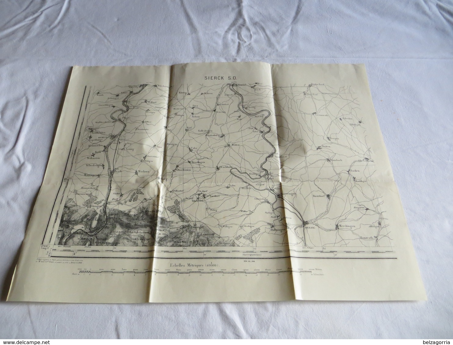 SIERCK  S. O.  Carte Topographique Allemande Publiée En 1833 - Revue En 1866 Sous La Direction De Mr.le L,t.G,al. Pelet - Topographical Maps