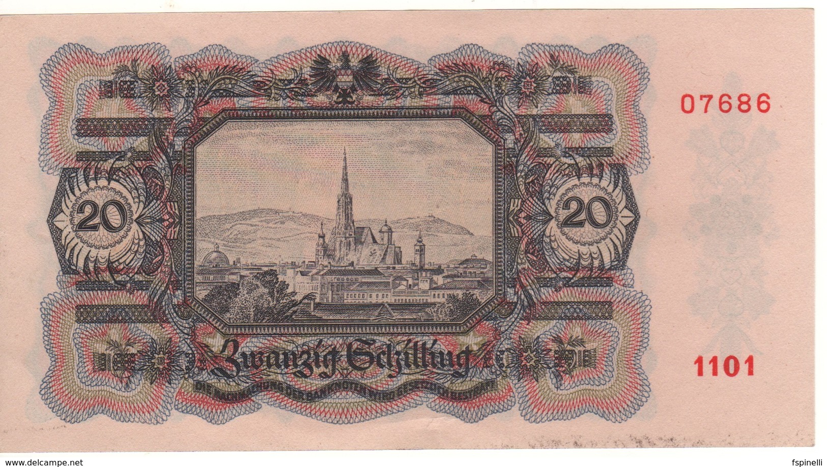 AUSTRIA   20 Schilling  P123   ( Dated 2..2.1946 )  XF/AU - Austria