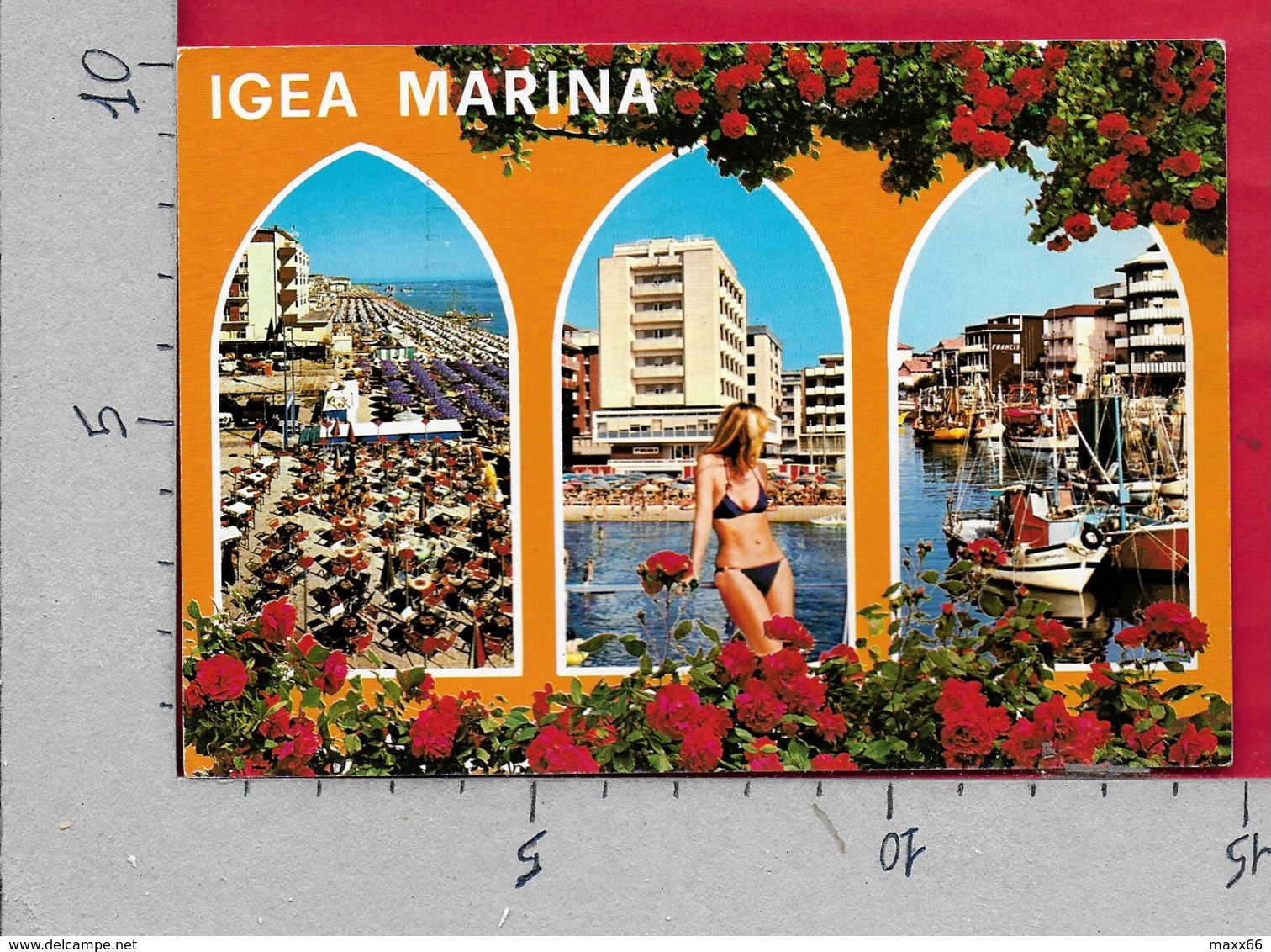 CARTOLINA VG ITALIA - IGEA MARINA (RIMINI) - Vedutine Multivue Pin Up - 10 X 15 - ANN. 1984 RIVIERA ROMAGNOLA - Rimini