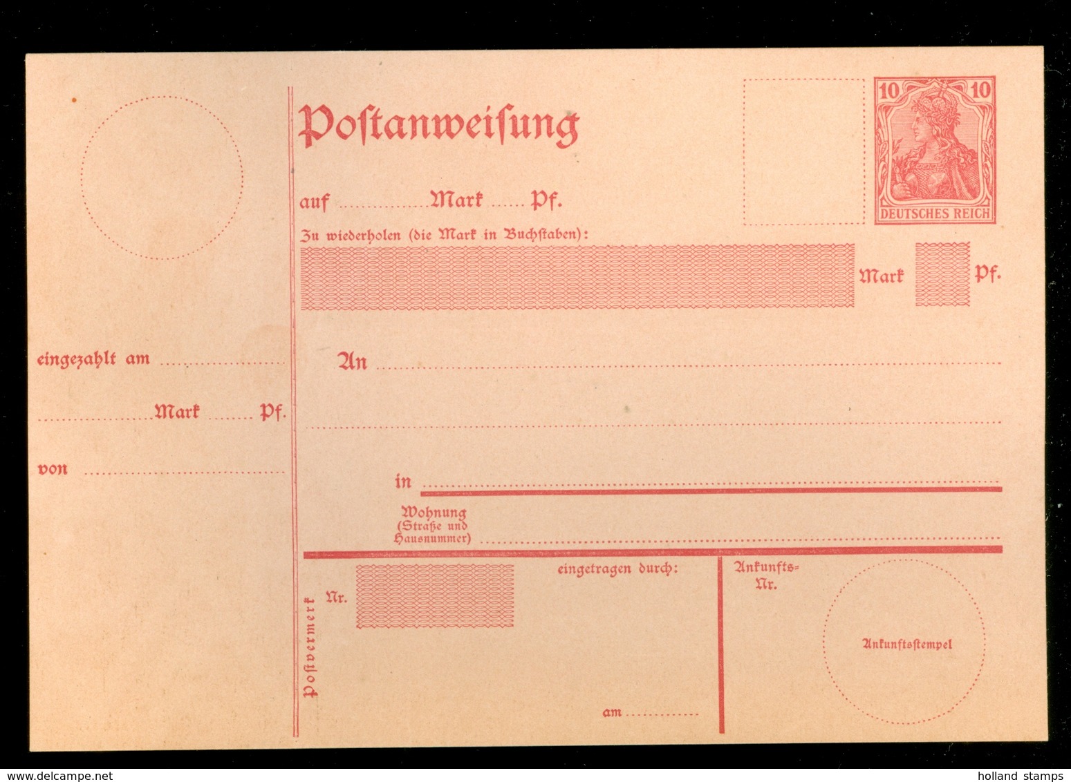 DEUTSCHES REICH - POSTANWEISUNG A28 Ungebraucht - 1904/1905   (10.456s) - Brieven En Documenten