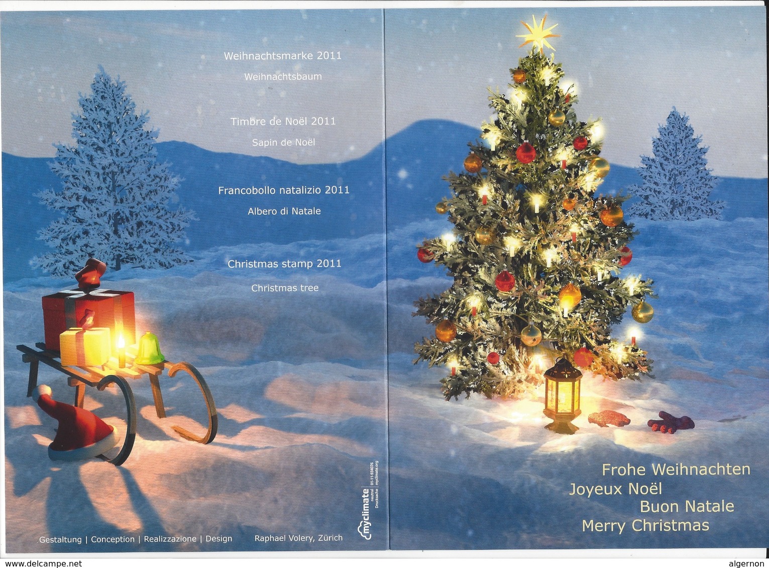 20790 - Joyeux Noël  Et Bonne Année 2012 Voeux De La Poste Bloc De 4 Noël Zürich 24.11.2011 - Storia Postale