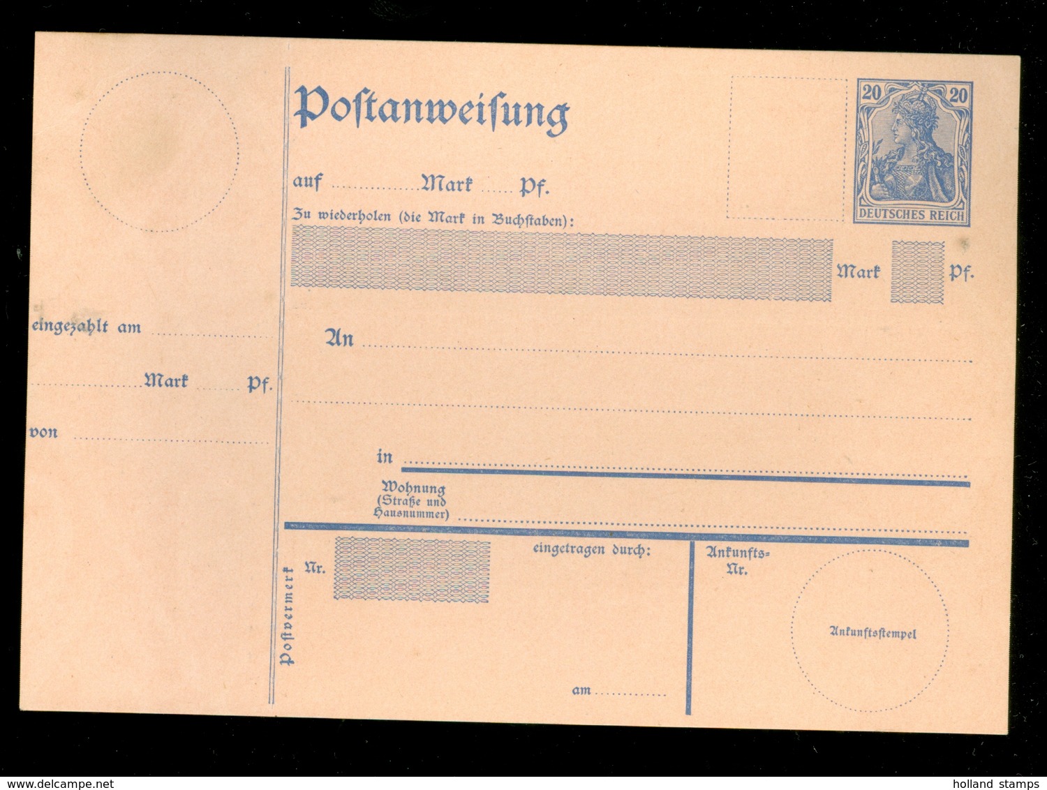 DEUTSCHES REICH - POSTANWEISUNG A20 1902 Ungebraucht  (10.456r) - Covers & Documents