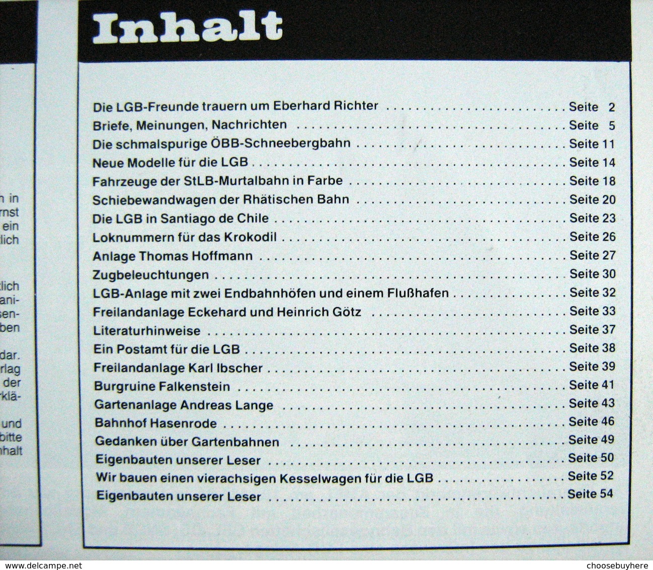 LGB Depesche 49 Frühjahr 1985 Zeitschrift Lehmann Großbahn OBB Schneebergbahn - Sonstige & Ohne Zuordnung