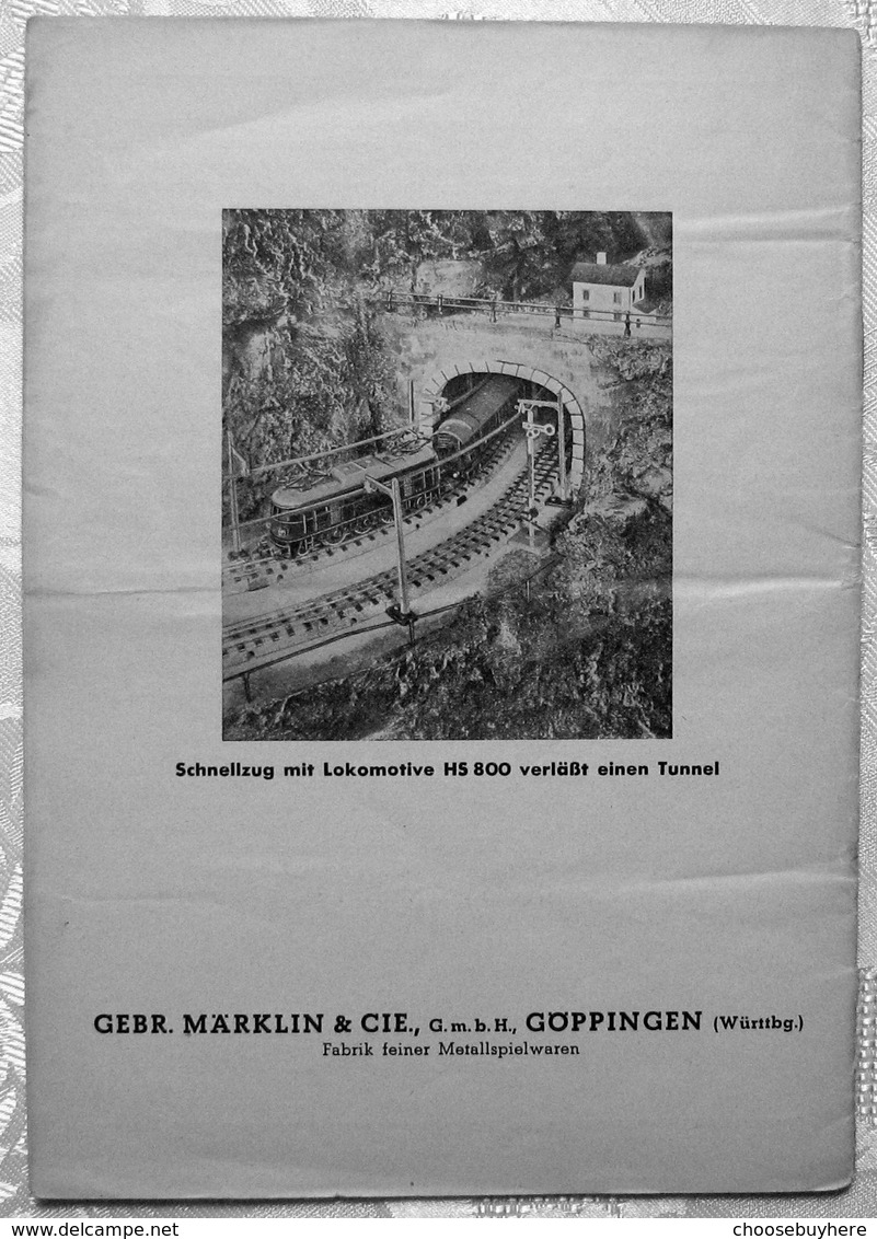 MÄRKLIN 800 Gebrauchsanleitung Modellbahn Spur 00 Historische Literatur 1938 - Loks