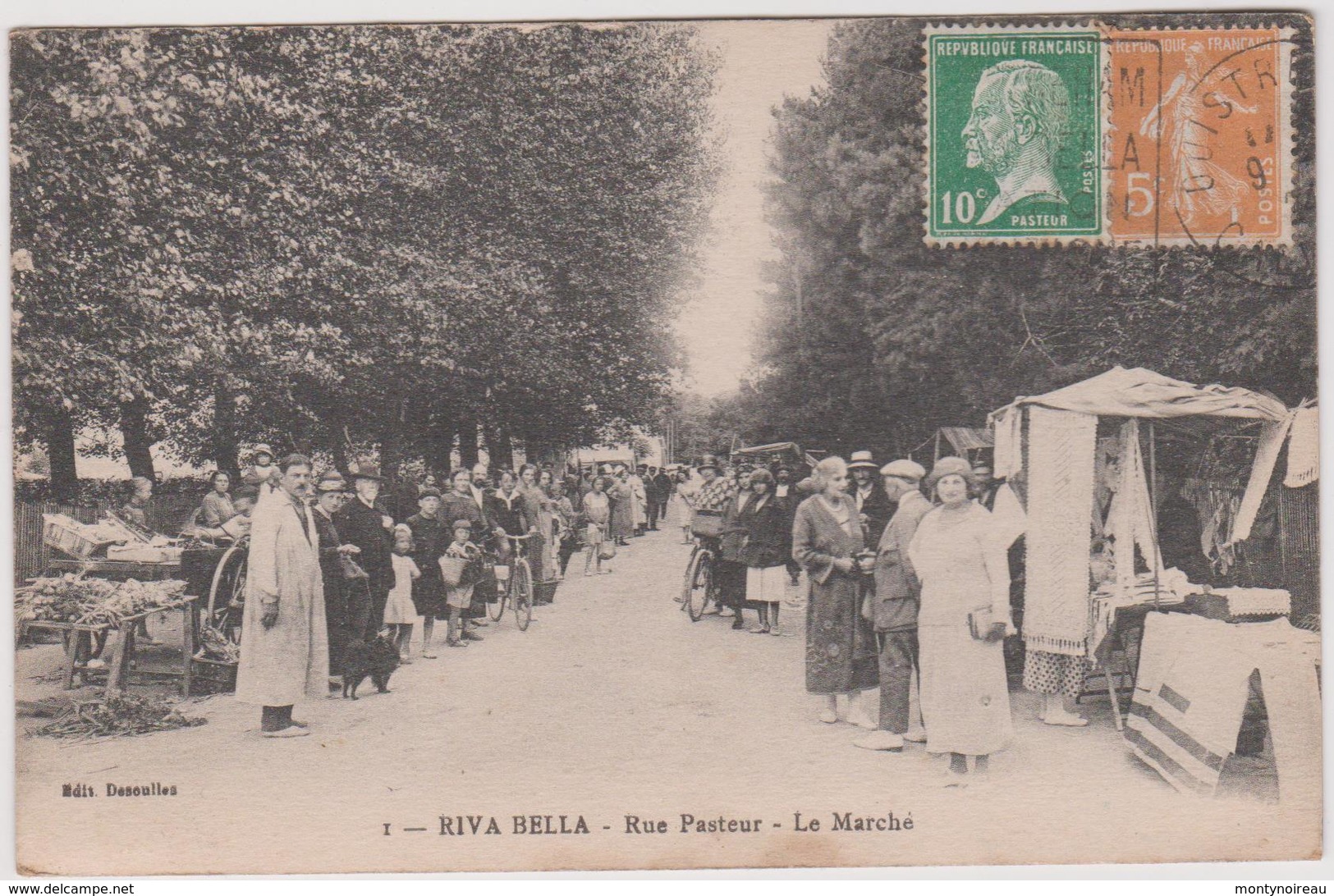 Calvados :OUISTREHAM - RIVA  BELLA :  Vues  , Rue  Pasteur , Le  Marché - Riva Bella