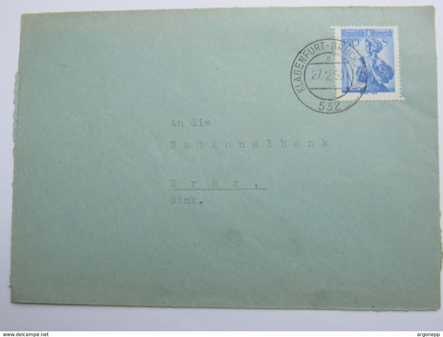 1959 , Klagenfurt - Bruck, Bahnpost, Klarer Stempel Auf Brief - Briefe U. Dokumente