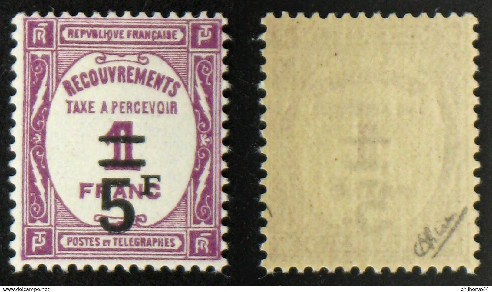 N° TAXE 65 Surchargé TB Neuf N** Cote 180€ Signé Calves - 1859-1959 Neufs