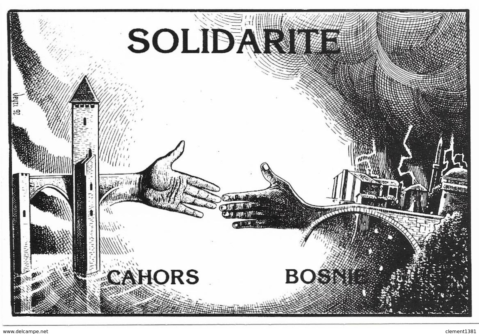 Illustrateur Bernard Veyri Caricature Solidarite Cahors Bosnie - Veyri, Bernard