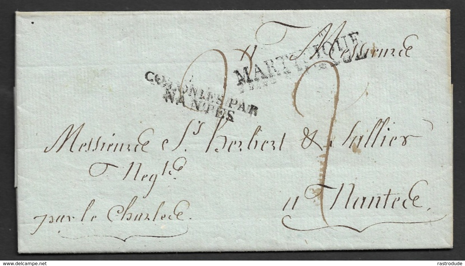1821 LAC Precurseur - Martinique - Colonies Par Nantes . St. Pierre A Nantes. TB - 1701-1800: Précurseurs XVIII