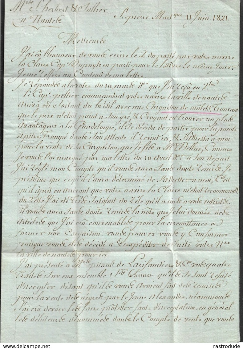 1821 LAC Precurseur - Martinique - Colonies Par Nantes . St. Pierre A Nantes. TB - 1701-1800: Précurseurs XVIII