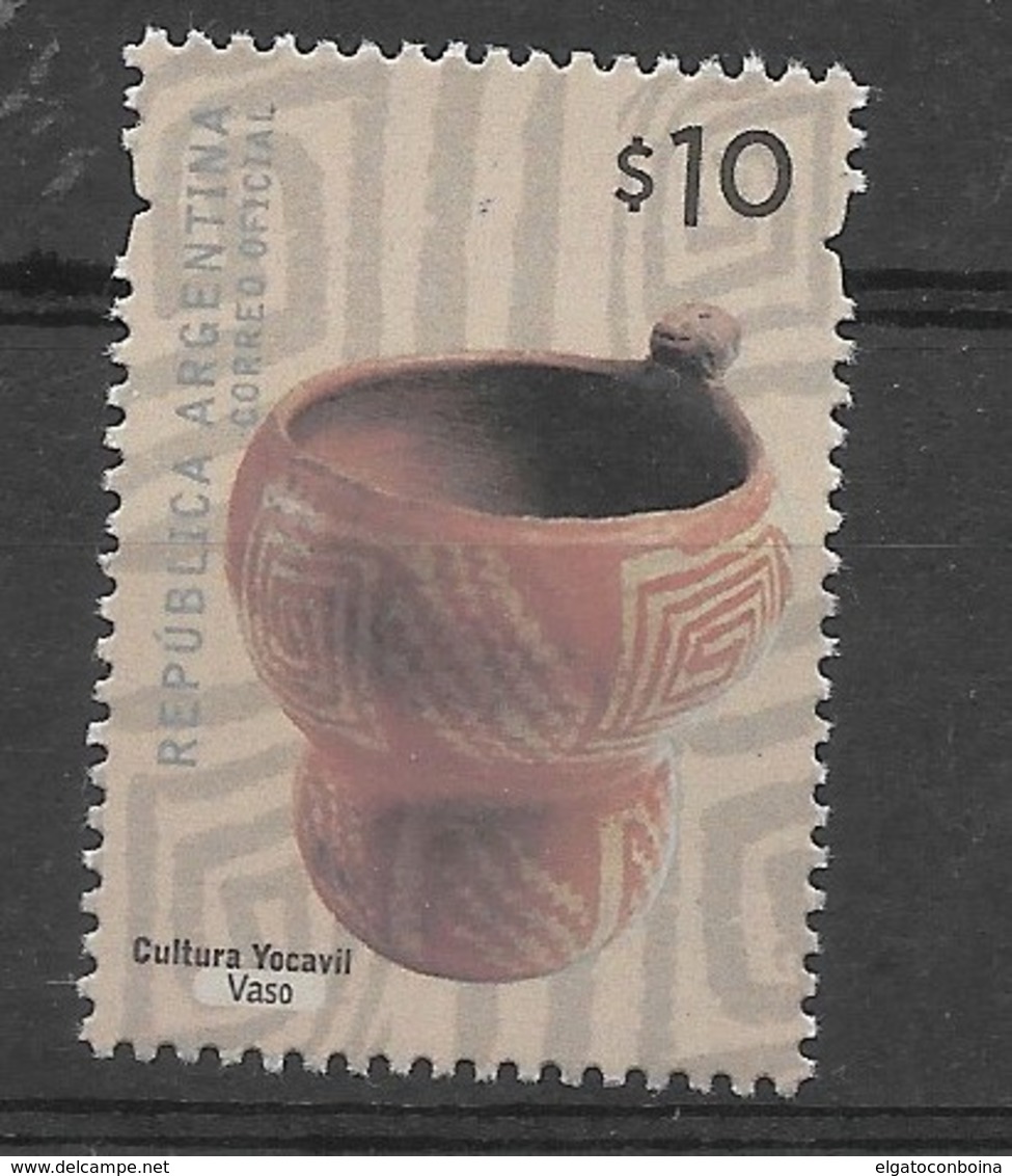 ARGENTINA 2008, CERAMIC VASE, YOCAVIL CULTURE, HANDICRAFTS, DEFINITIVE VALUE. SCOTT 2495 - Unused Stamps