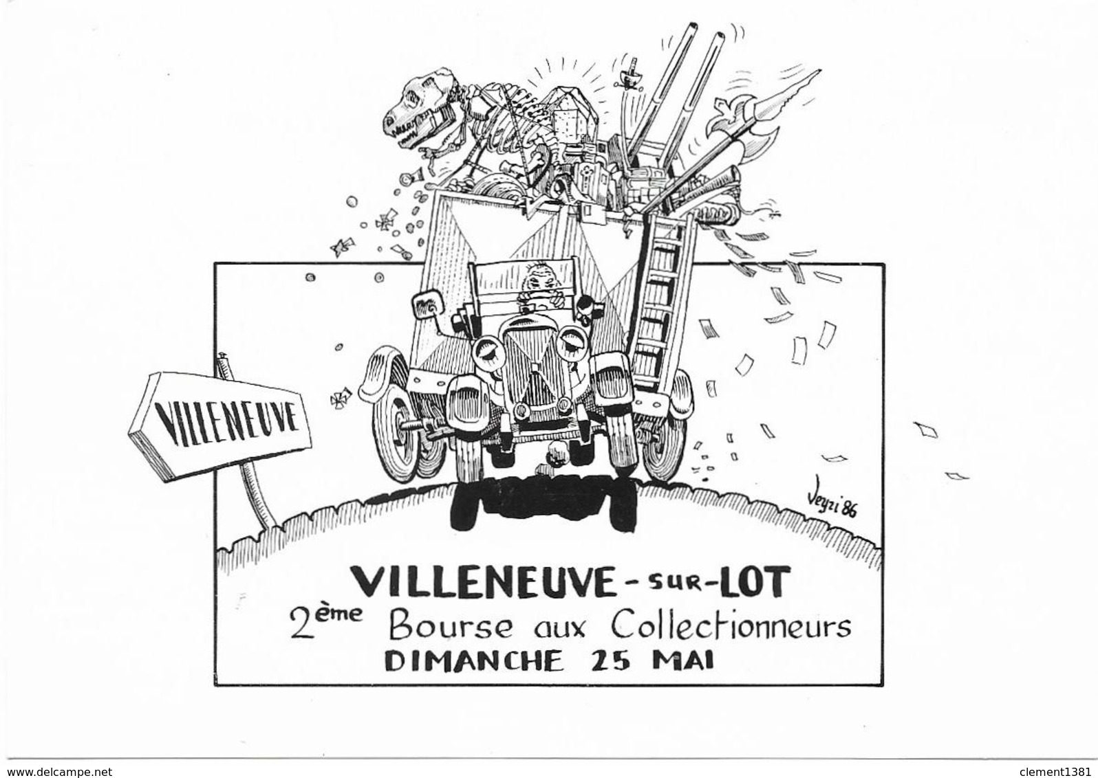 Illustrateur Bernard Veyri Caricature Villeneuve Sur Lot Bourse Aux Collectionneurs - Veyri, Bernard