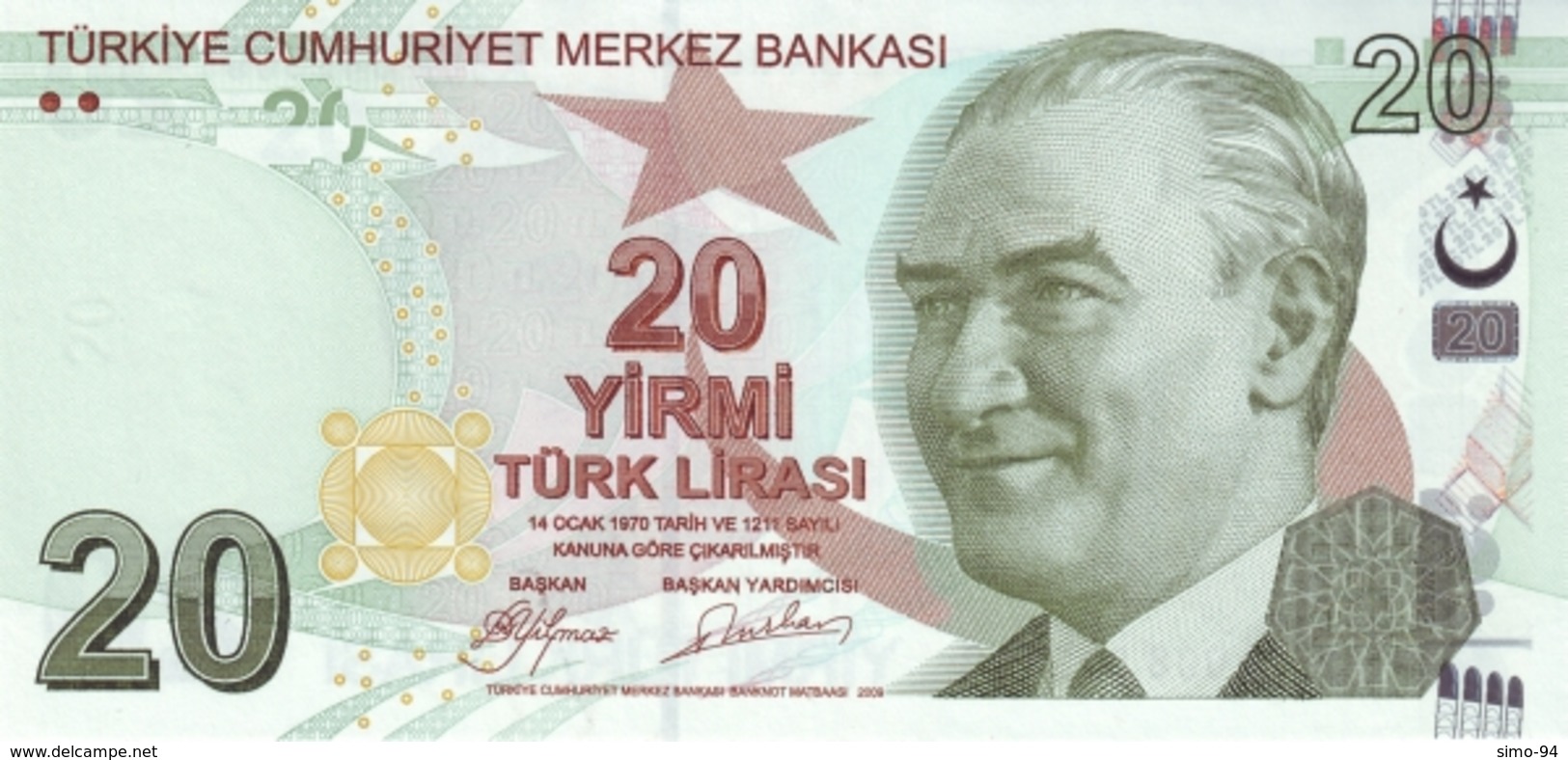 Turkey P.224a 20 Lirasi 2009   Unc - Turquie