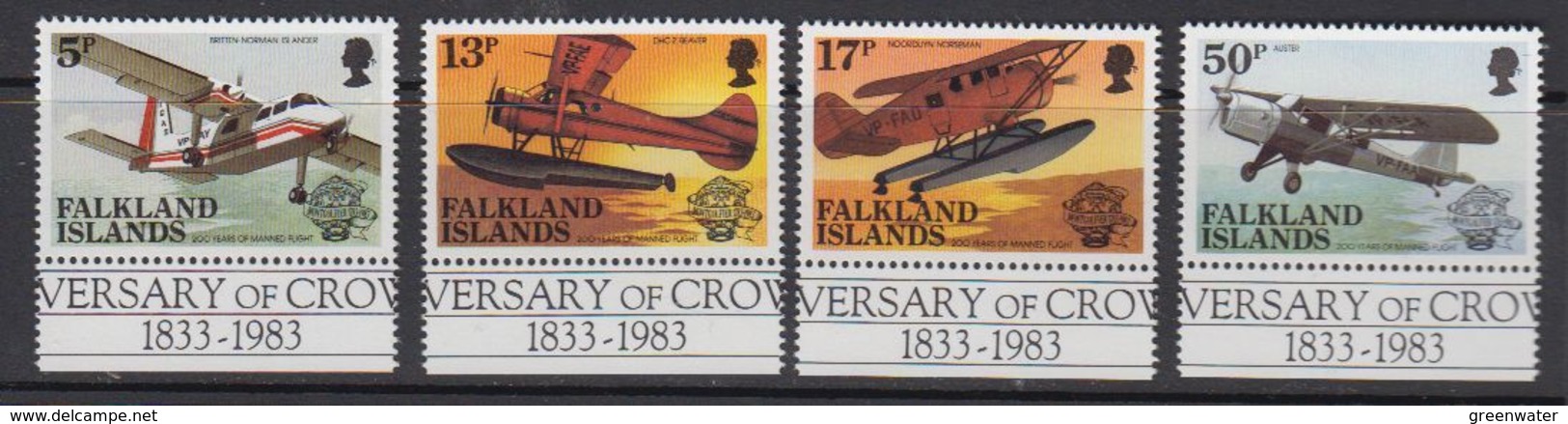 Falkland Islands 1983 Bicentenary Of Manned Flight  4v (+margin) ** Mnh (41260A) - Falklandeilanden