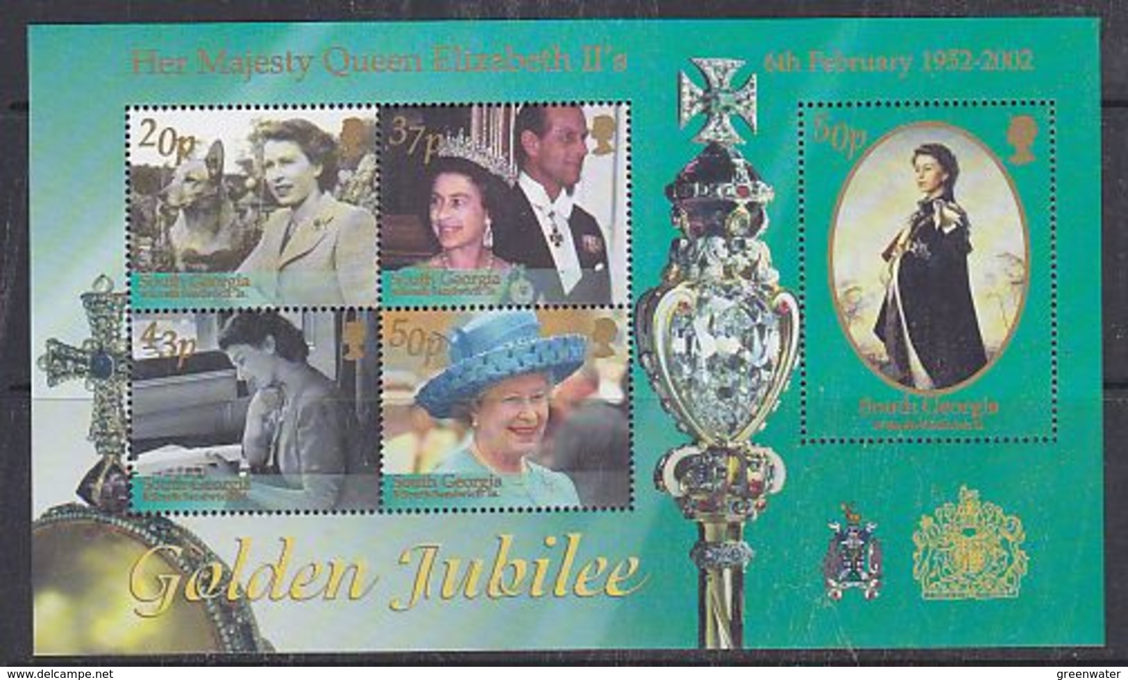 South Georgia 2002 Golden Jubilee M/s ** Mnh (41261) - Zuid-Georgia