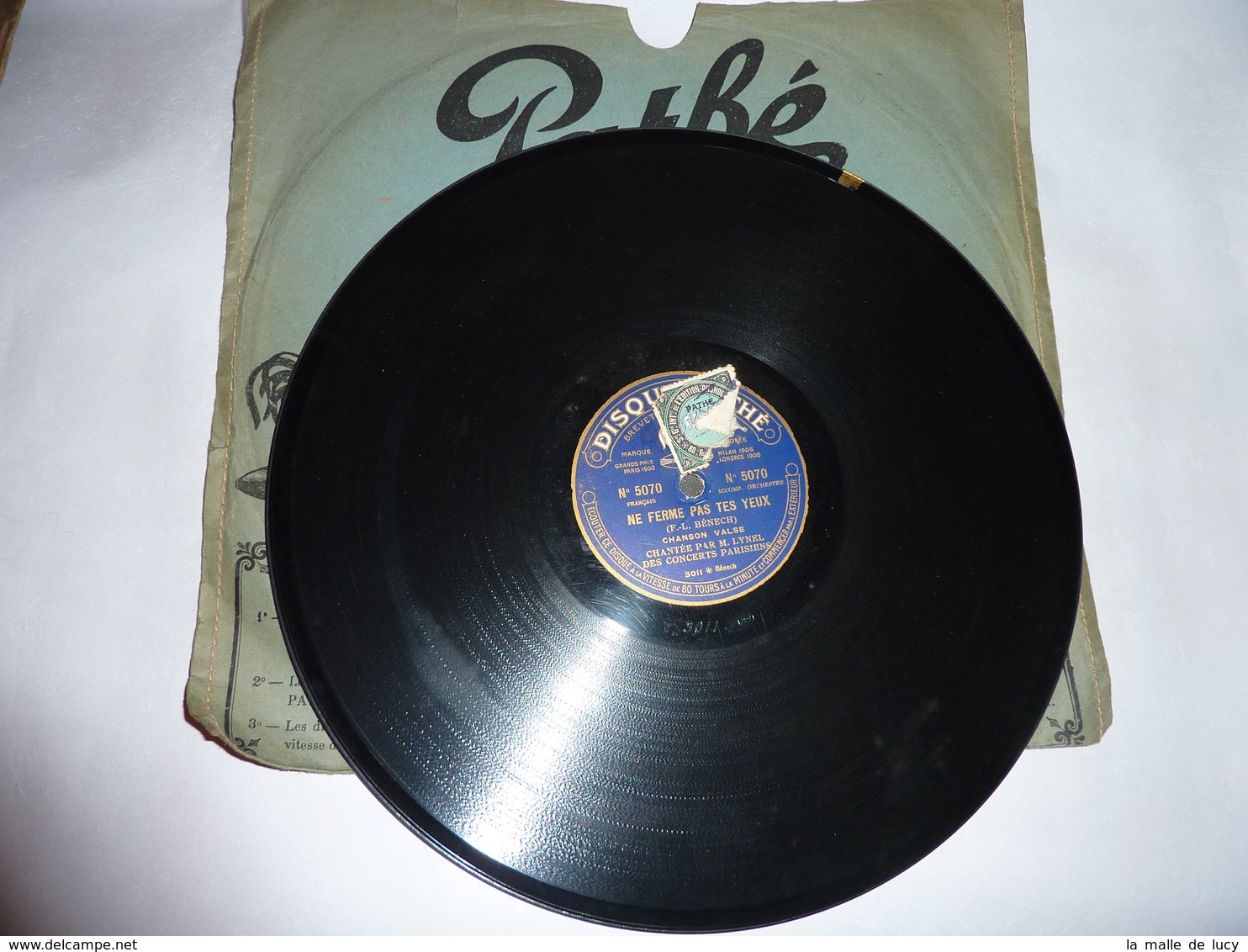 Disque 78 T Phonographe GRAMOPHONE Pathé - F.L. Benech - Les Concerts Parisiens N° 5070 - 78 Rpm - Schellackplatten