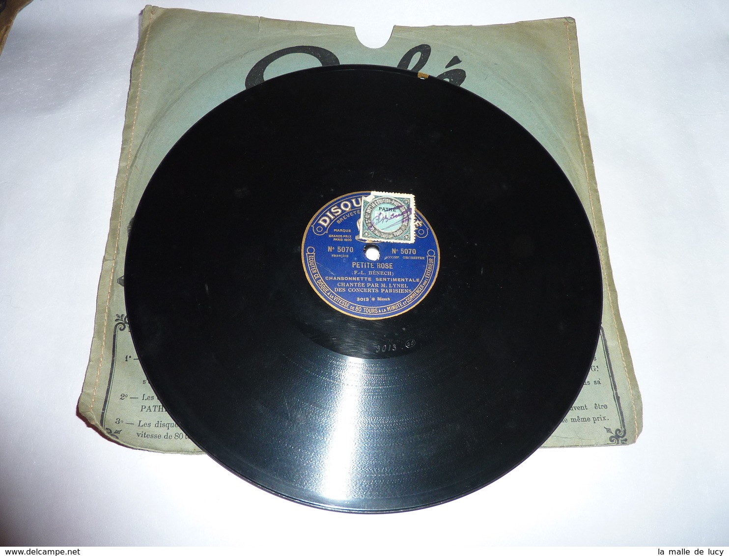 Disque 78 T Phonographe GRAMOPHONE Pathé - F.L. Benech - Les Concerts Parisiens N° 5070 - 78 Rpm - Schellackplatten