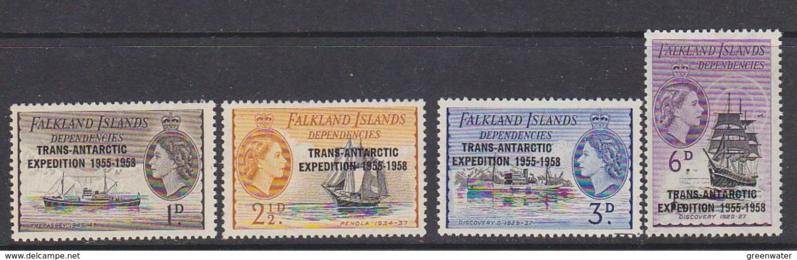 Falkland Islands Dependencies 1956 Trans Antarctic Expedition 4v ** Mnh (41262) - Zuid-Georgia