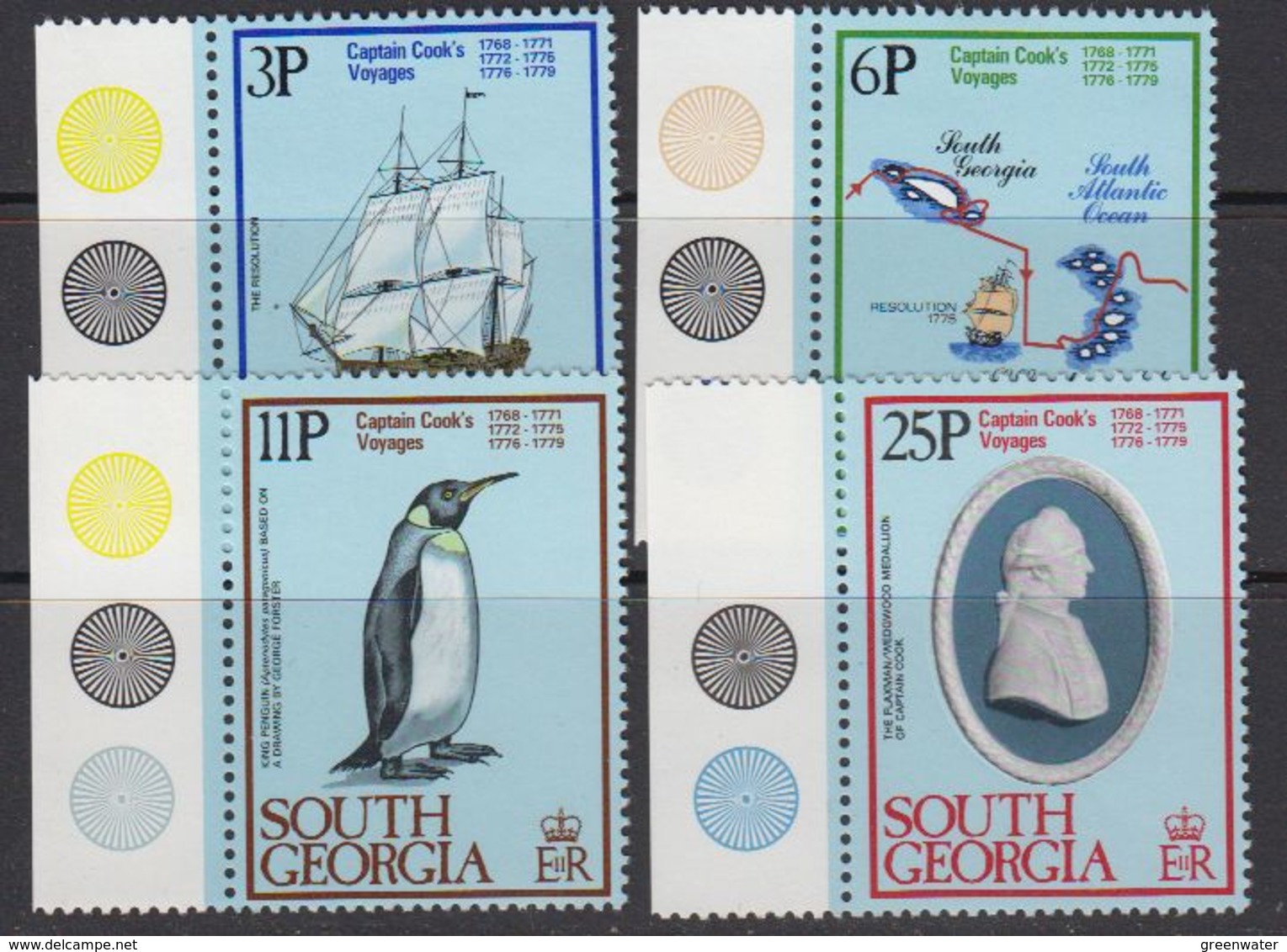 South Georgia 1979 Capt. James Cook's Voyages 4v (+margin) ** Mnh (41262A) - Zuid-Georgia