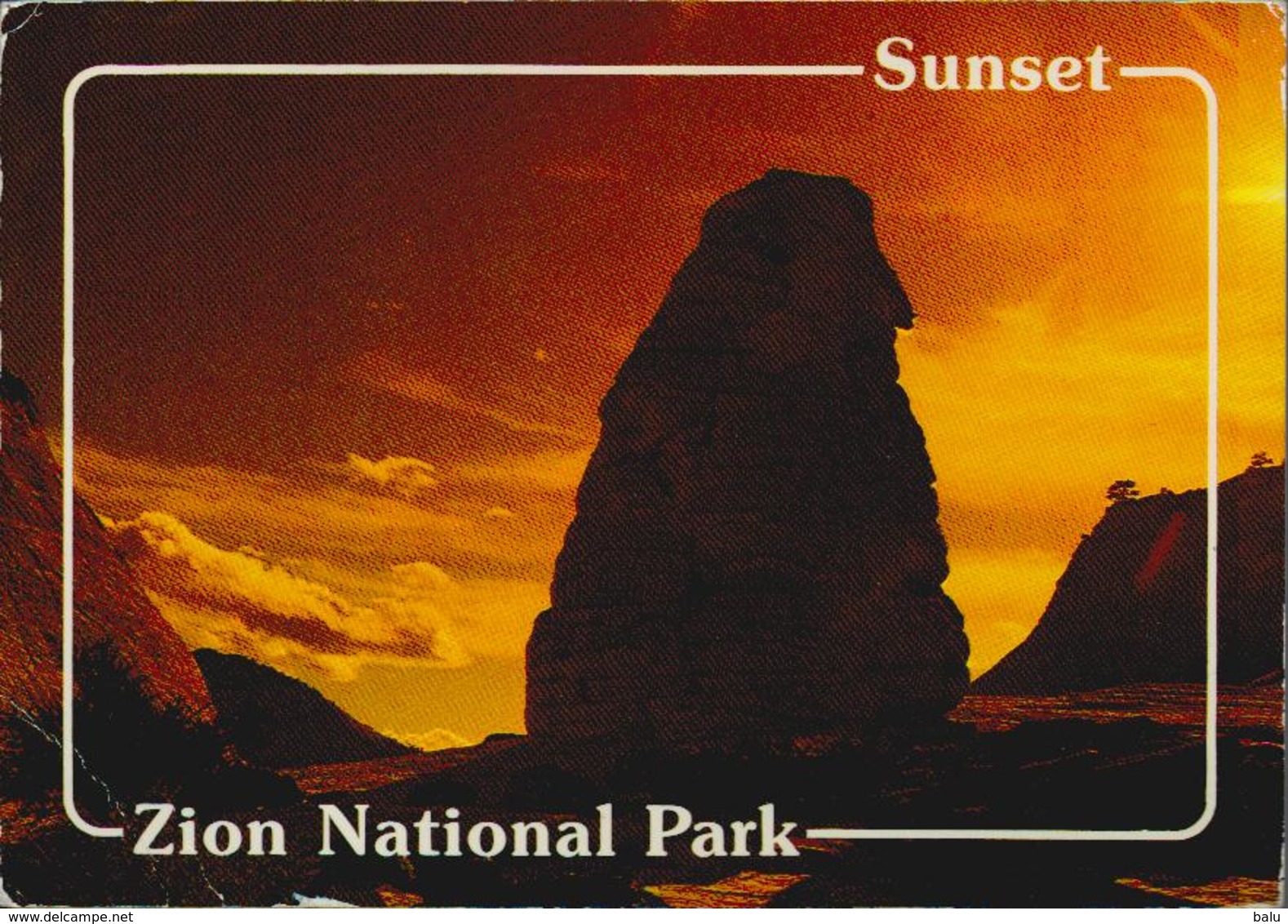 AK Zion National Park, Sunset, Utah, 1990 Postalisch Gelaufen Nach Düsseldorf, 2 Scans, 14,9 X 10,5 Cm - Zion