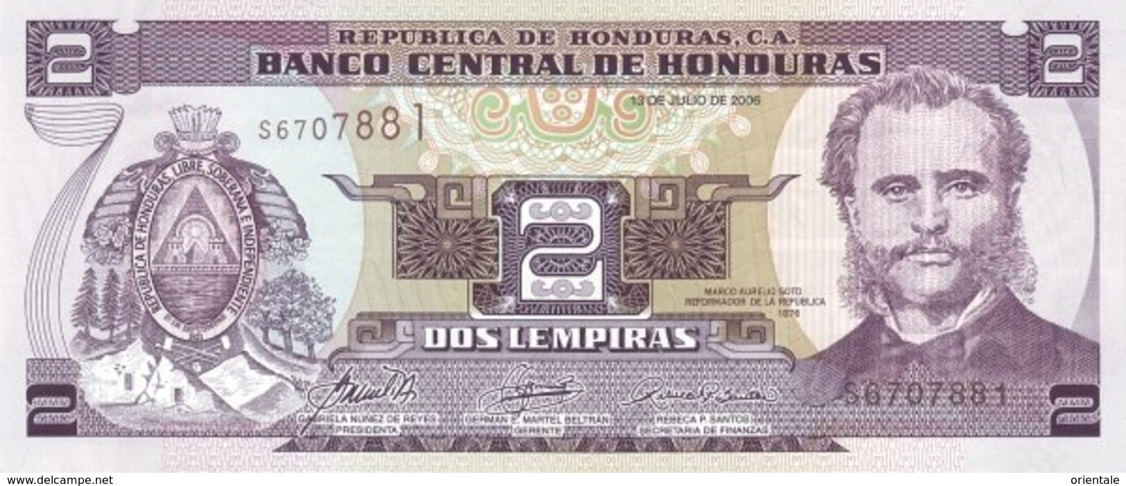 HONDURAS P.  80Af 2 L 2006 UNC - Honduras