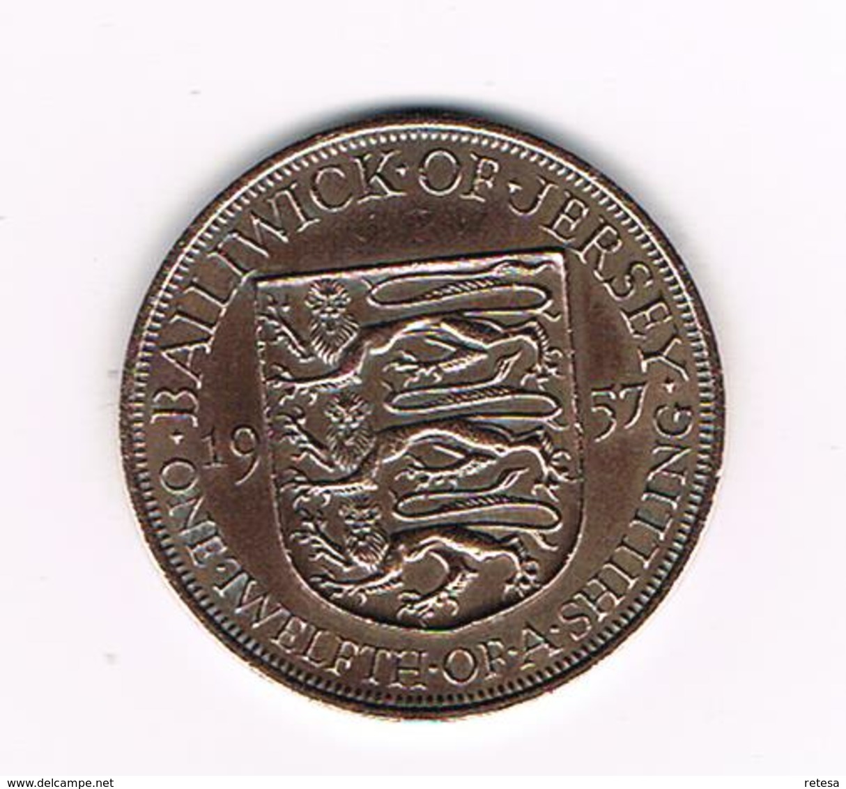 &  JERSEY  1/12  SHILLING  1957 - Jersey