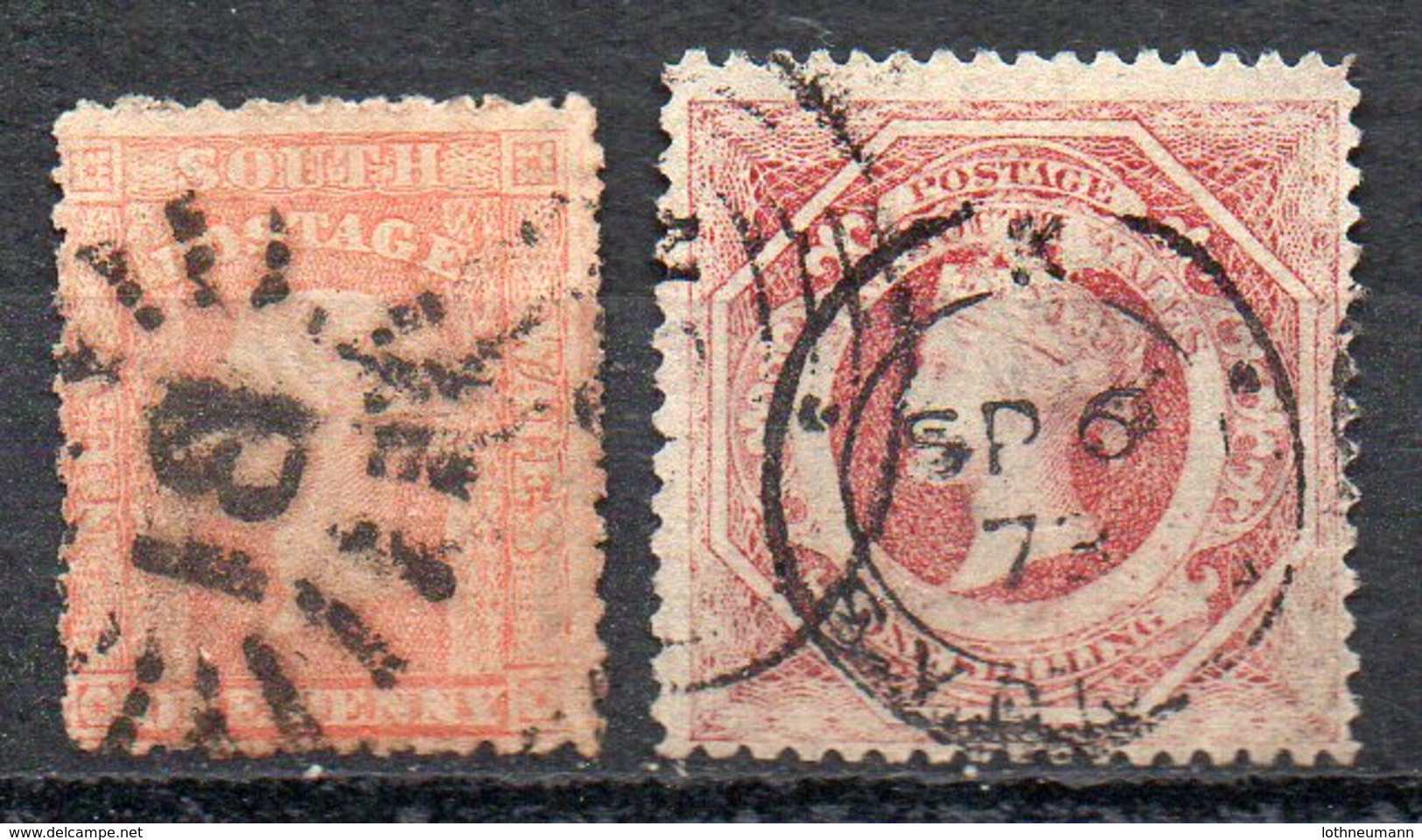 NSW 1860/72: 1 D And 1 S QV, Used; Michel Nos. 23 And 30      O - Gebraucht