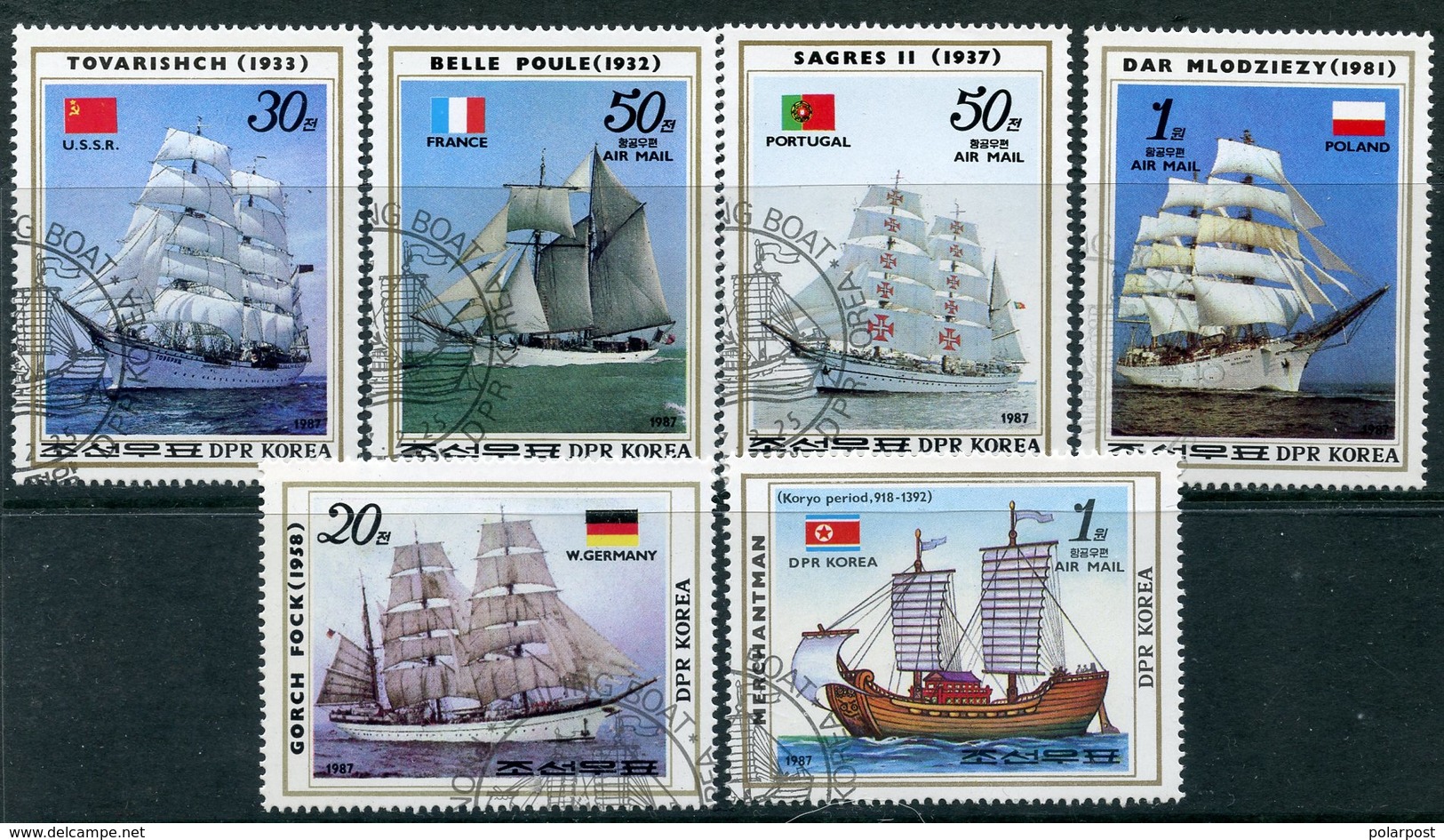 Y85 DPRK (NORTH KOREA) 1987 2811-2816 Sailing Vessels. Ships Fleet. Transport - Ships