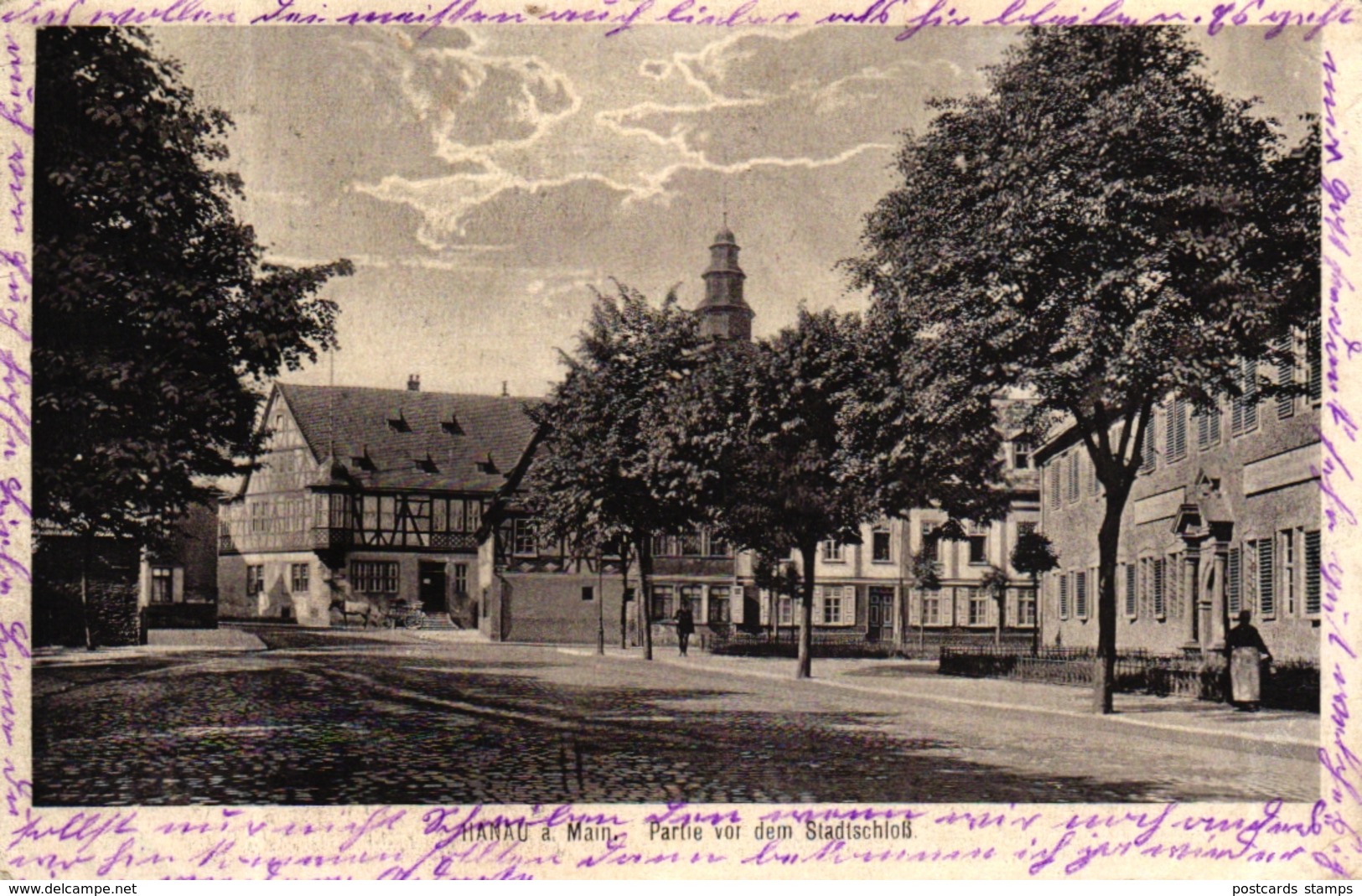 Hanau, Partie Vor Dem Stadtschloss, Feldpost 1915 - Hanau