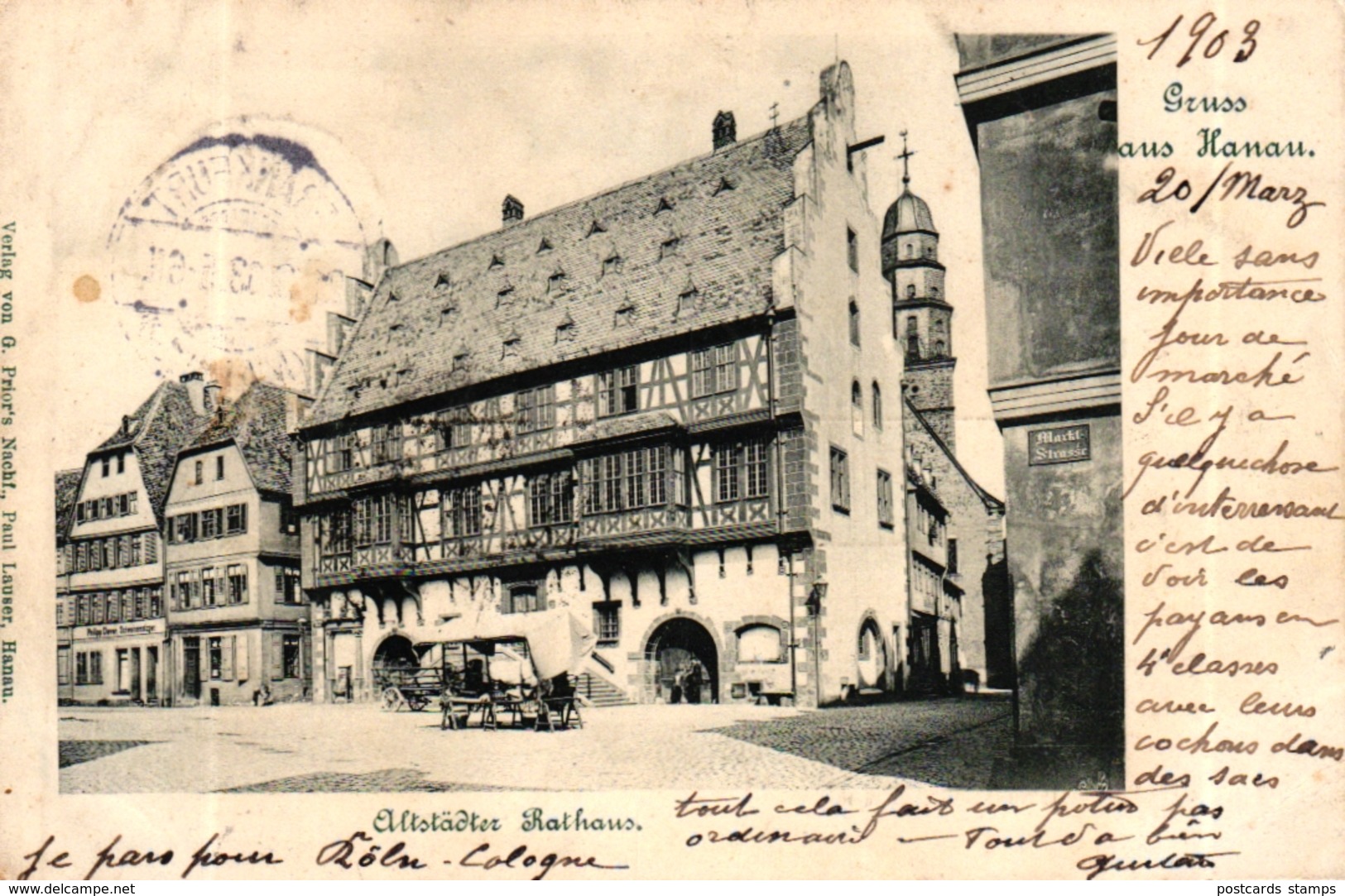 Hanau, Altstädter Rathaus, 1903 Nach Frankreich Versandt - Hanau