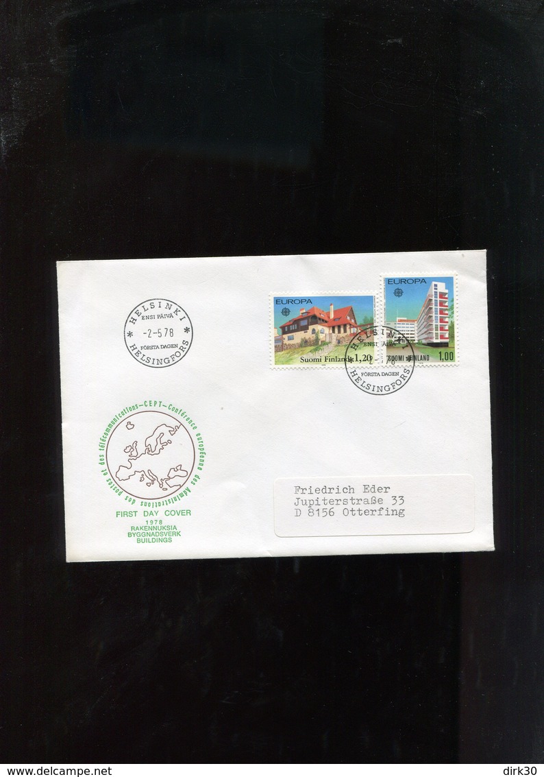 1978 Europa CEPT FINLAND FDC Joint Issue Architecture - 1978