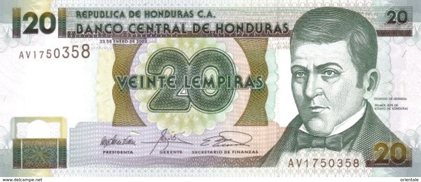 HONDURAS P.  87b 20 L 2003 UNC - Honduras