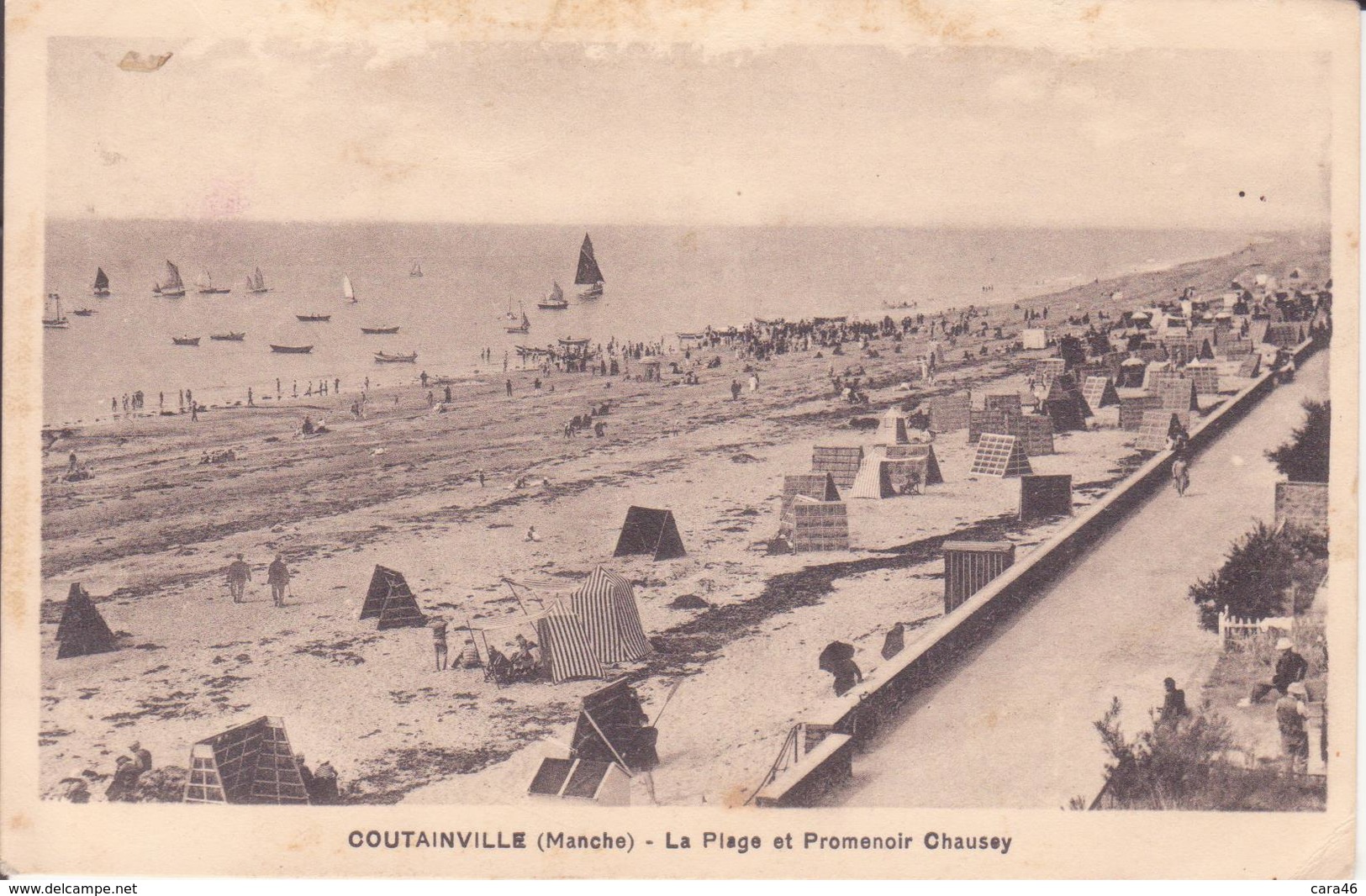 CPA  - COUTAINVILLE (Manche) - La Plage Et Promenoir Chausey - Autres & Non Classés