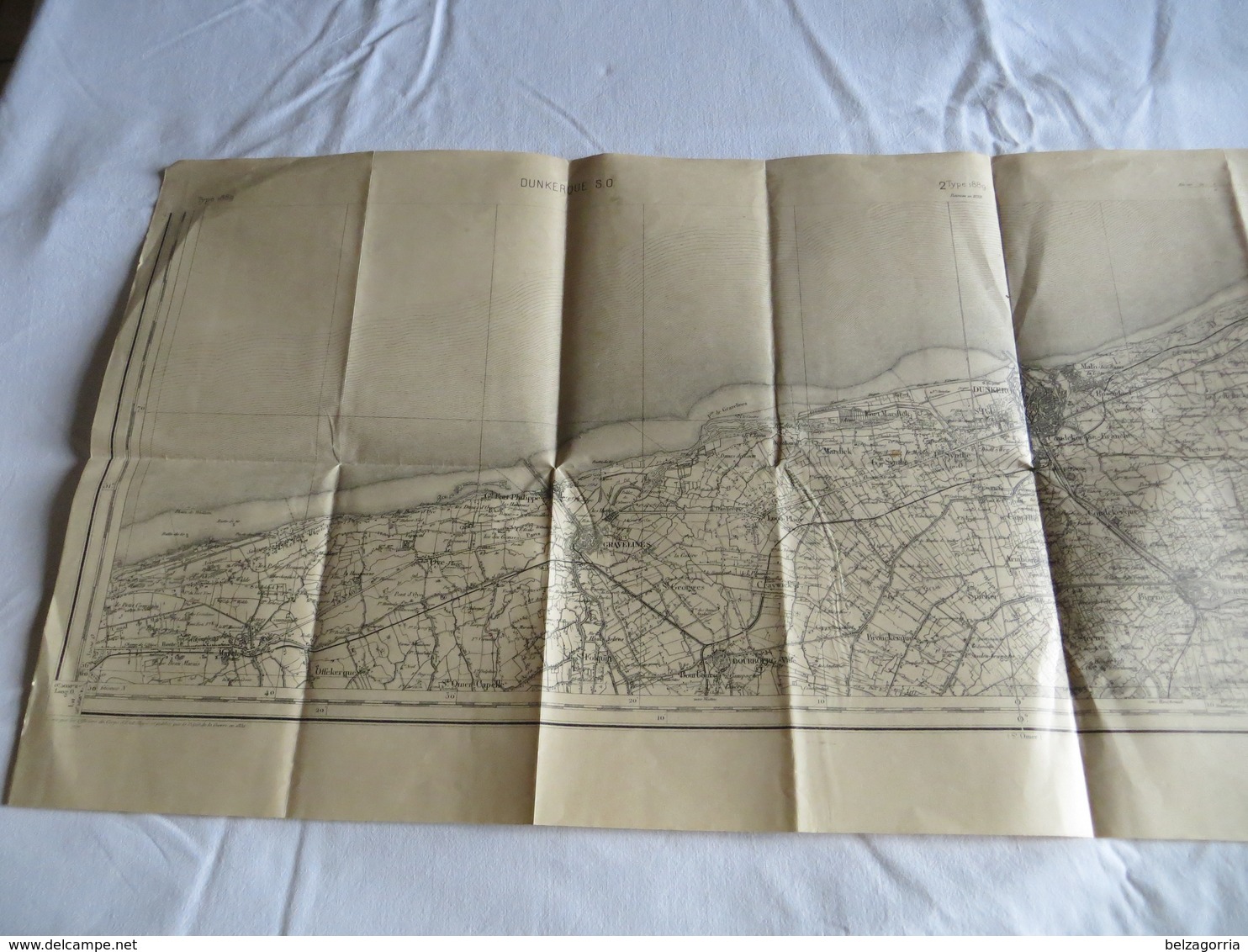 DUNKERQUE  S.O & S.E  Carte Topographique Type 1889  Levée Par Les Officiers Du Corps D'Etat Major En 1832  VOIR SCANS - Topographical Maps