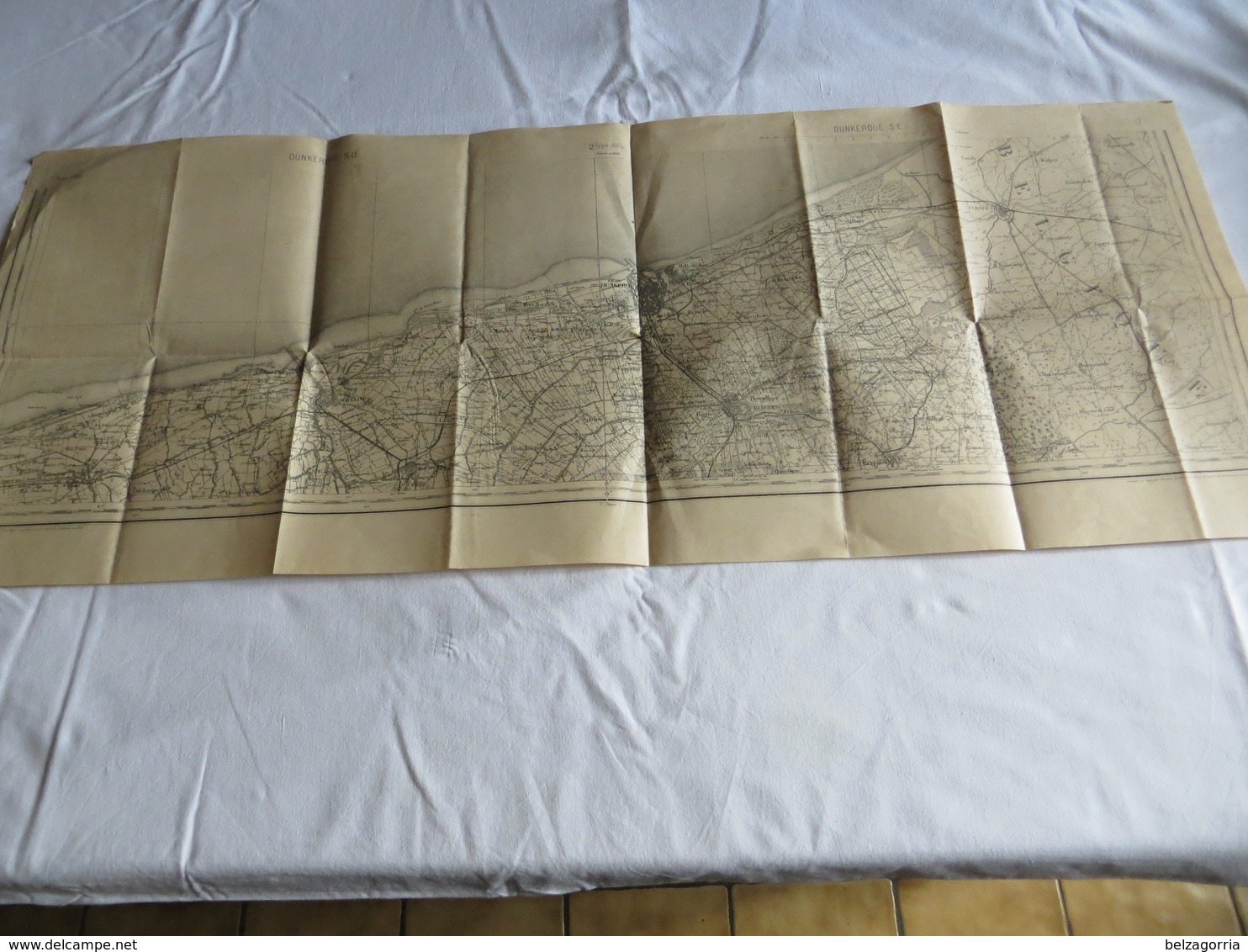 DUNKERQUE  S.O & S.E  Carte Topographique Type 1889  Levée Par Les Officiers Du Corps D'Etat Major En 1832  VOIR SCANS - Topographical Maps