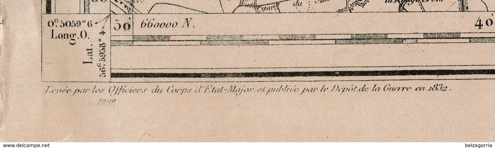 DUNKERQUE  S.O & S.E  Carte Topographique Type 1889  Levée Par Les Officiers Du Corps D'Etat Major En 1832  VOIR SCANS - Topographical Maps