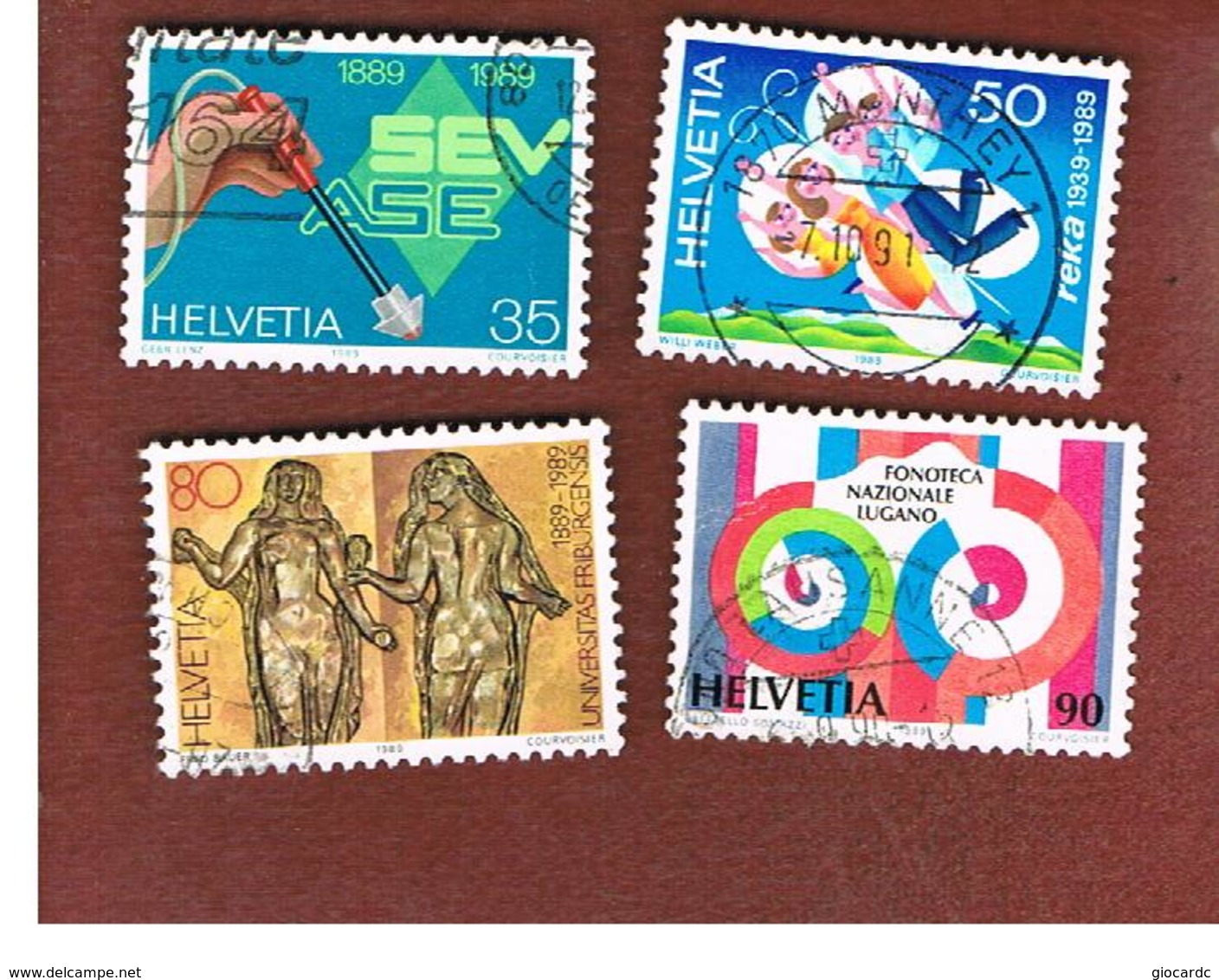 SVIZZERA (SWITZERLAND) -  SG 1181.1184 - 1989  PUBLICITY ISSUE  (COMPLET SET OF 4) - USED - Usati