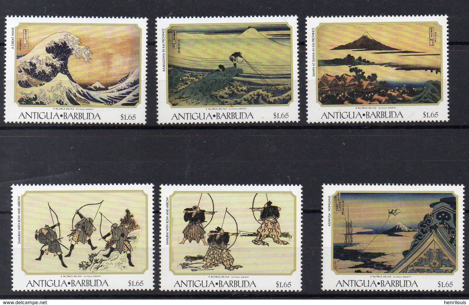 ANTIGUA & BARBUDA  Timbres Neufs ** De 1999  ( Ref 2422 )  Art Peinture - Hokusai - Antigua Et Barbuda (1981-...)