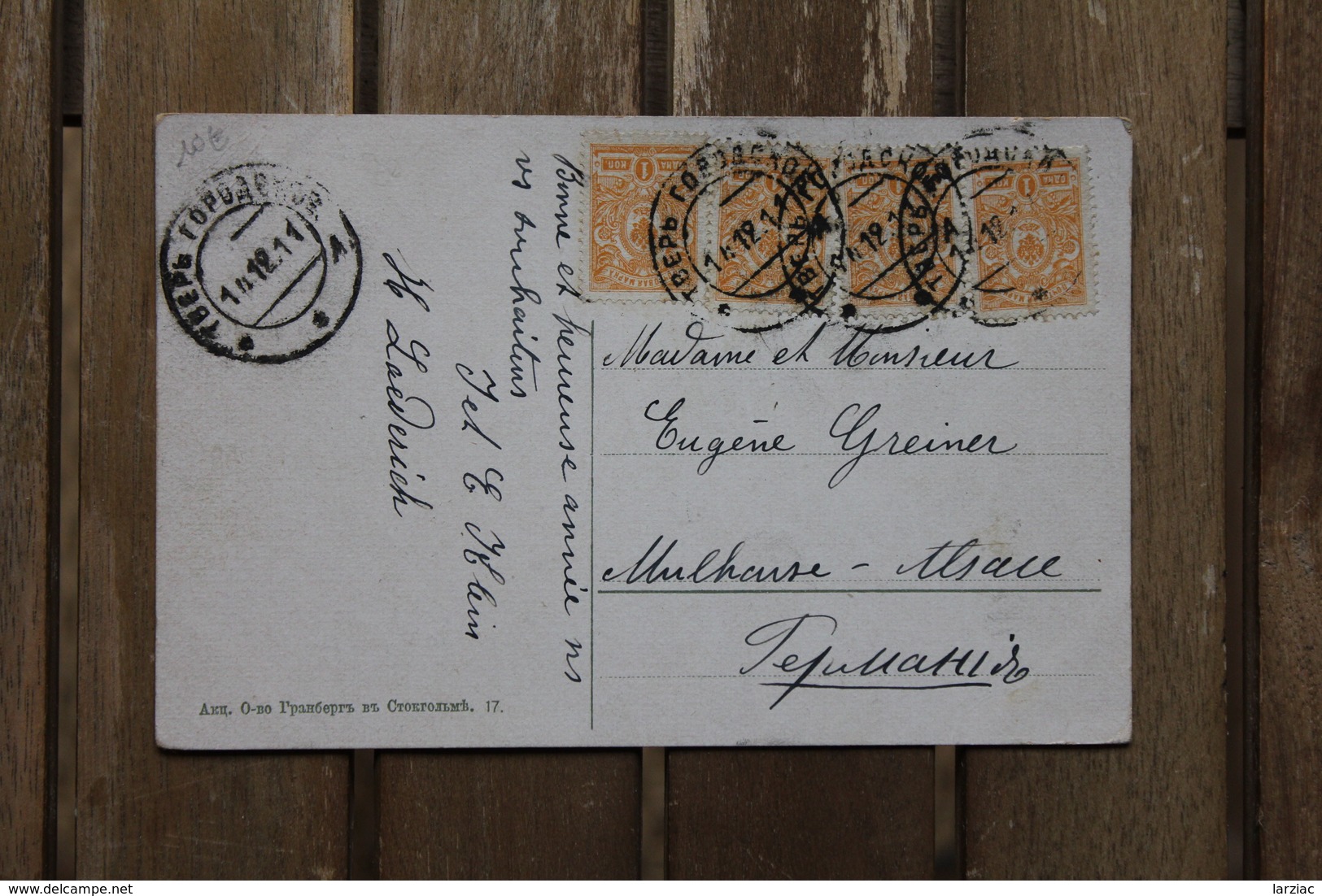 Carte Postale Affranchie Pour Mulhouse Oblitération Russie 1911 - Lettres & Documents