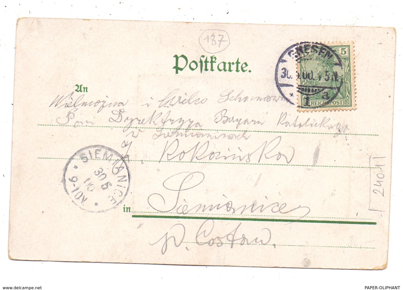 POSEN - GNESEN / GNIEZNO, Dom, Passepartout-Karte 1900 - Posen