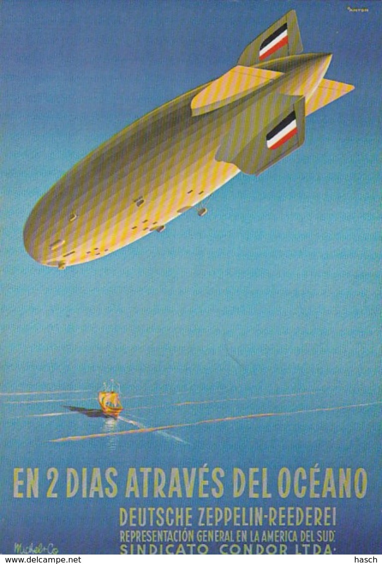 1954692En 2 Dias Através Del Océano Deutsche Zeppelin-Reederei. (sehe Ecken) - Dirigibili