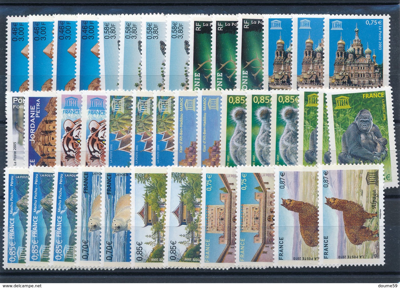 N-61: FRANCE: Lot UNESCO 2001*2010** Mini Stock - Neufs