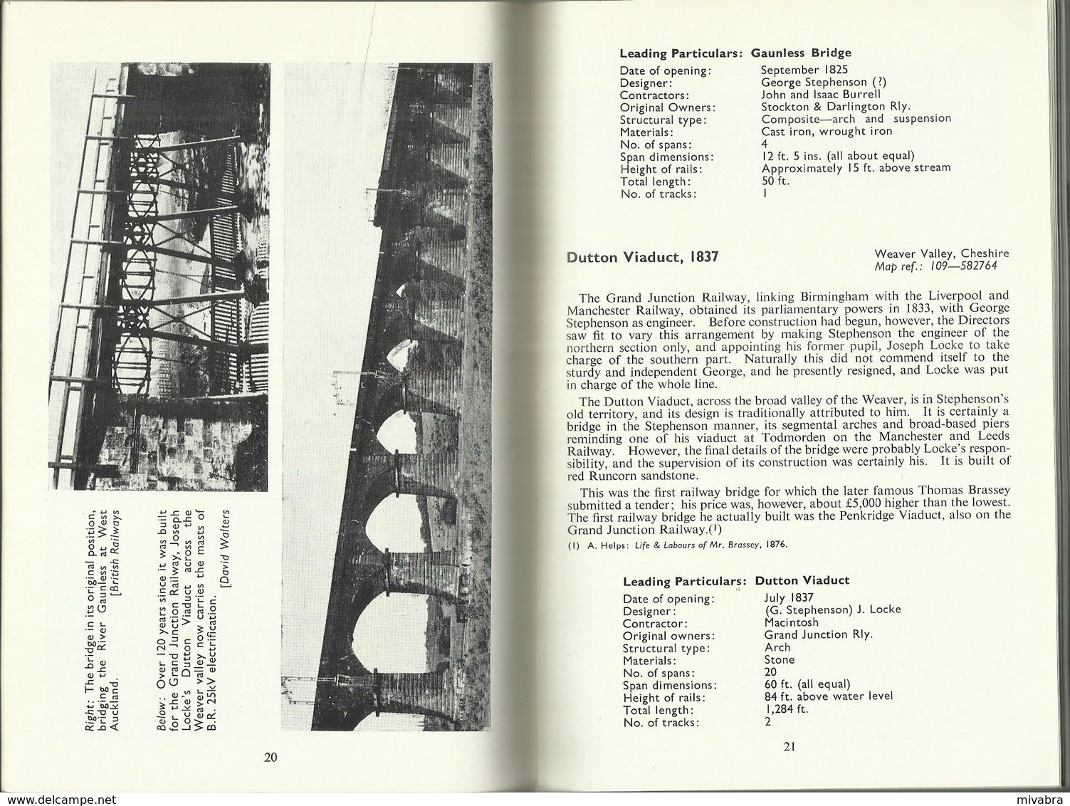 BRITISH RAILWAY BRIDGES - DAVID WALTERS - IAN ALLAN 1963 ( Railroad Chemins De Fer Eisenbahnen ) - Chemin De Fer