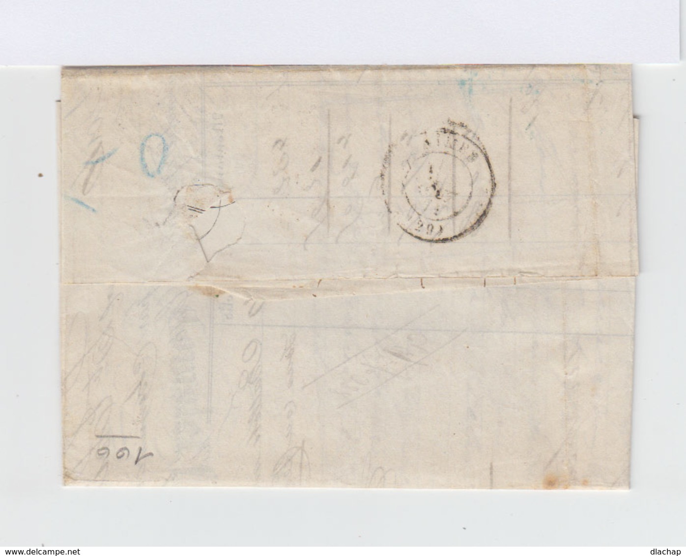 Sur Lettre Type Céres 20 C. Bleu 1871 émission De Bordeaux  Oblitéré Losange.CAD Cette. (844) - 1849-1876: Période Classique